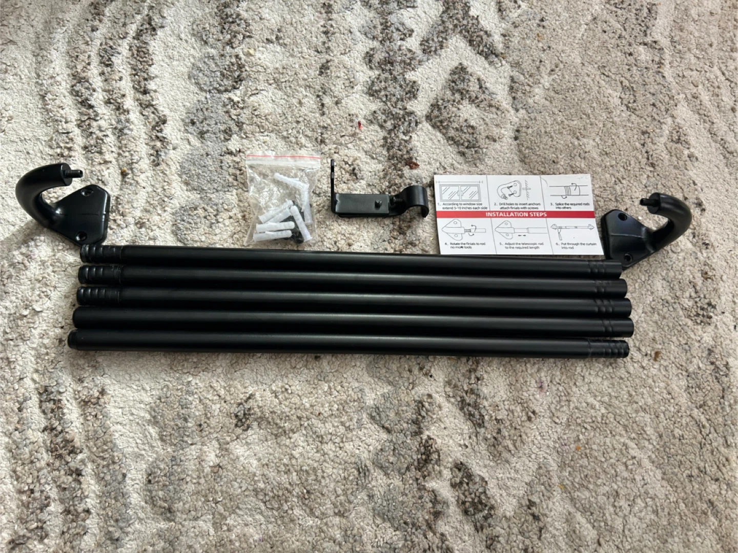 Adjustable Black Curtain Rod
