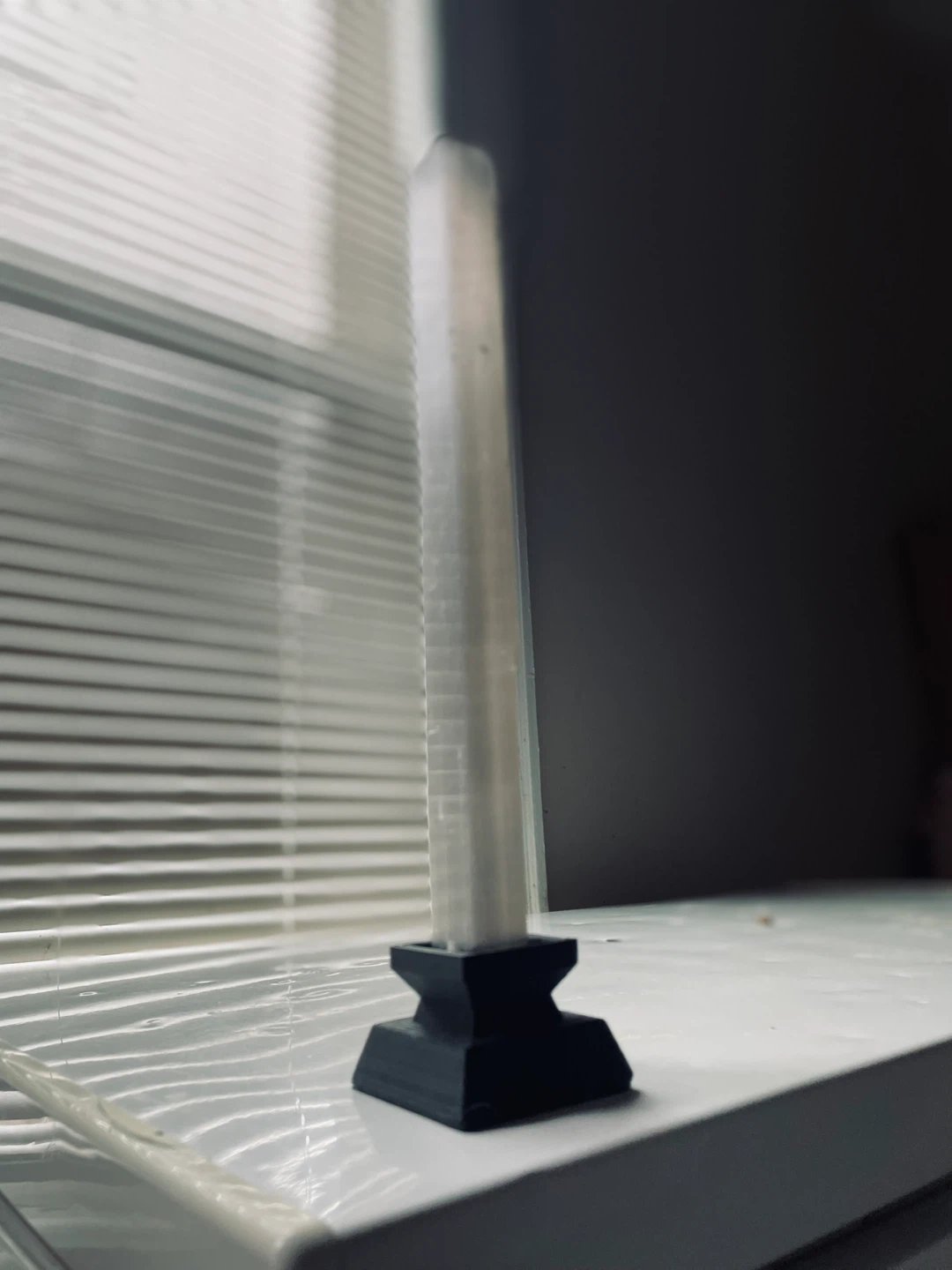 Selenite Crystal Lamp with Black Base - photo 2