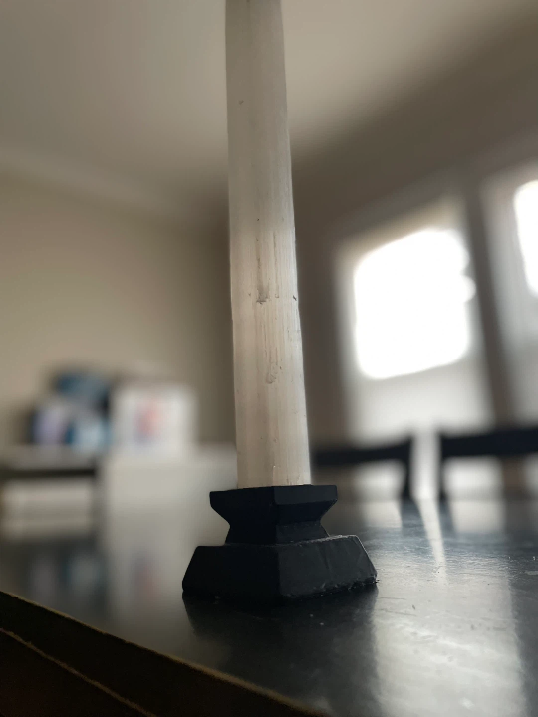 Selenite Crystal Lamp with Black Base