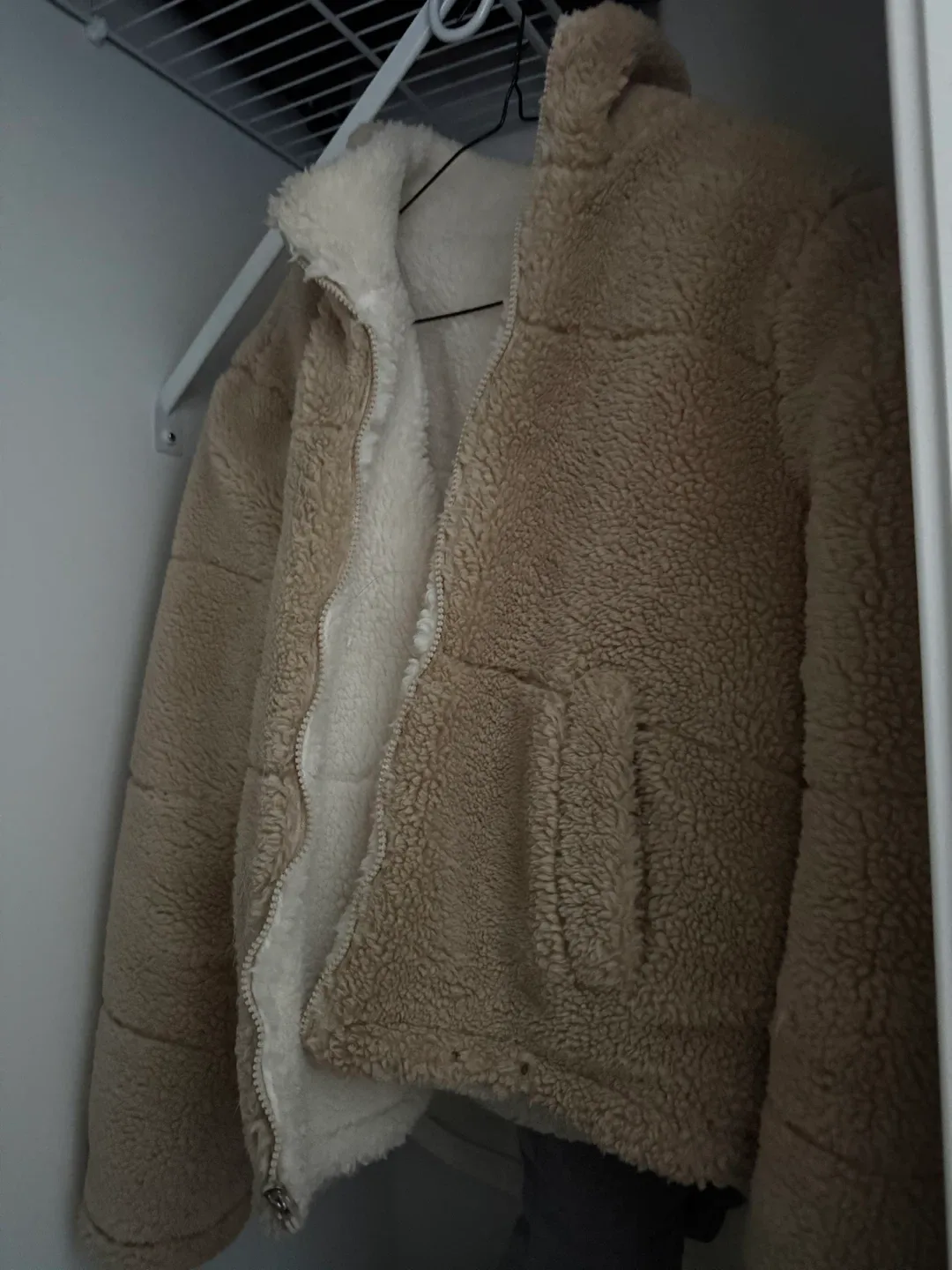 Beige Sherpa Jacket