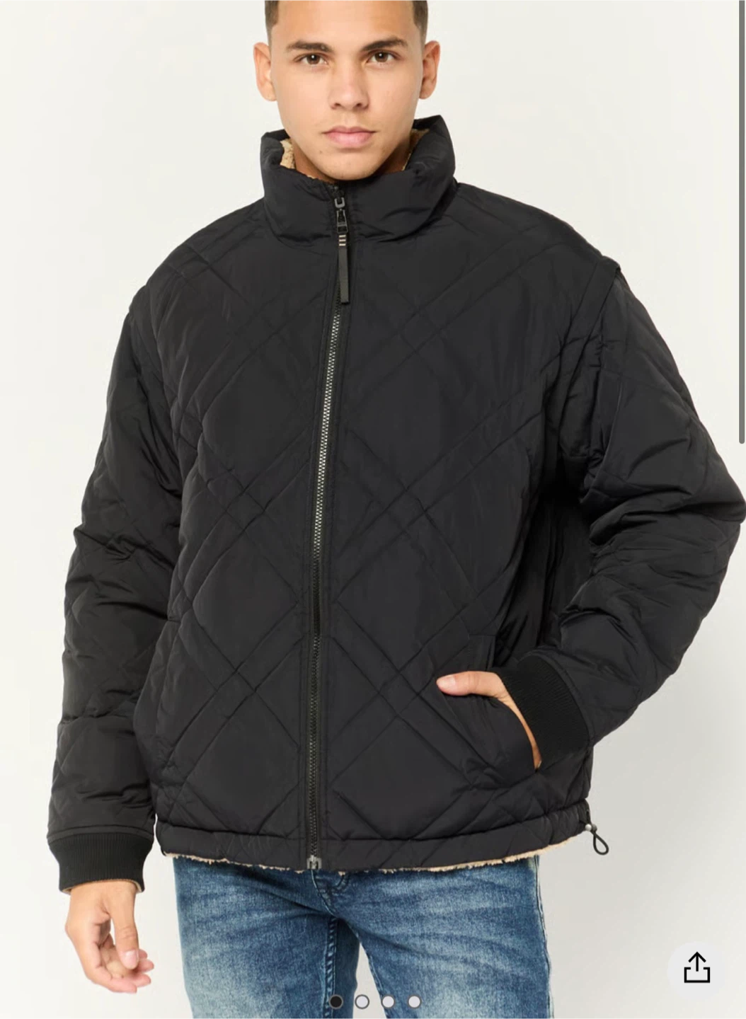 Esprit New York Black Quilted Jacket - Size L