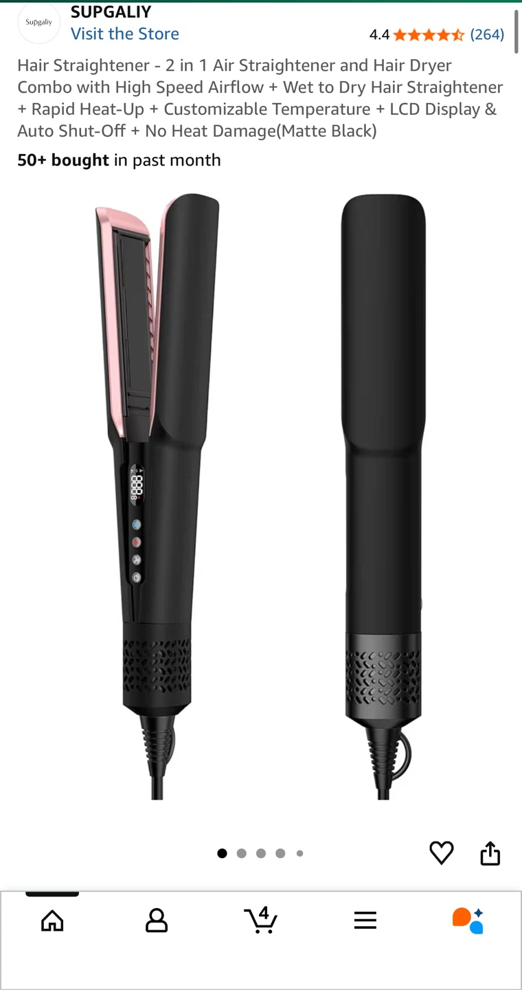 Supgaliy Ion Hair Straightener - Matte Black