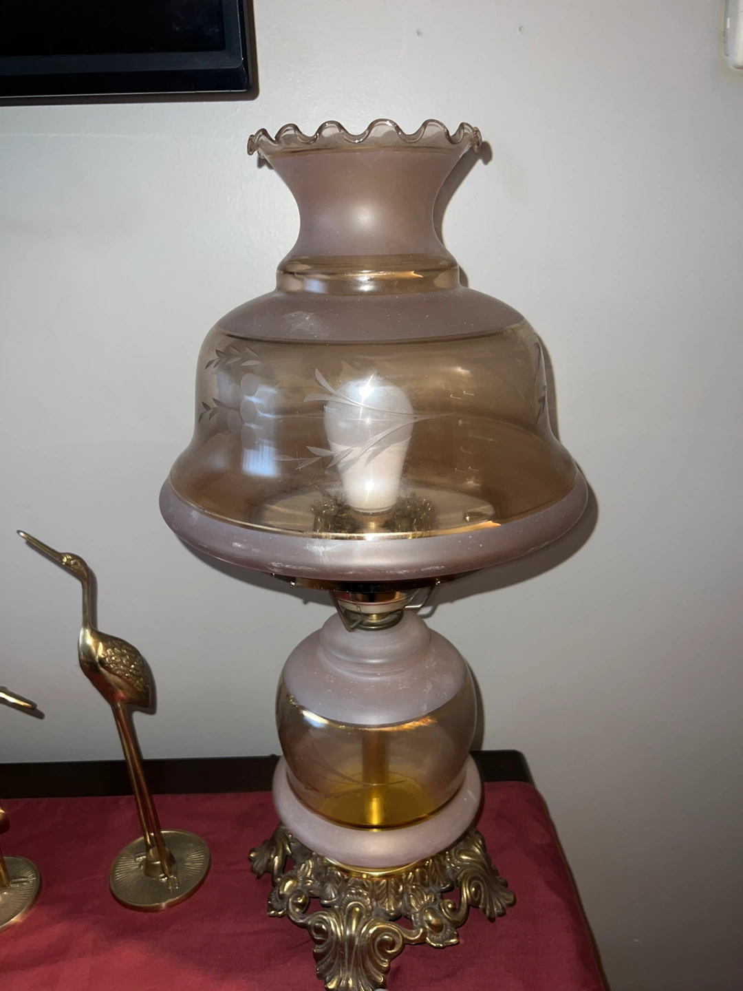 Vintage Hurricane Table Lamp 🥕 - photo 3