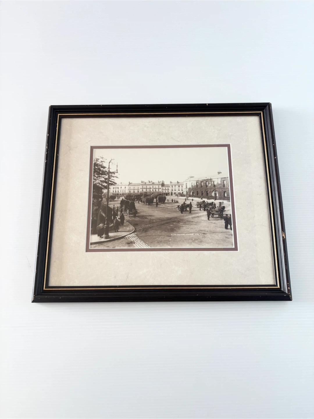 Vintage framed eyre square Galway Ireland photograph