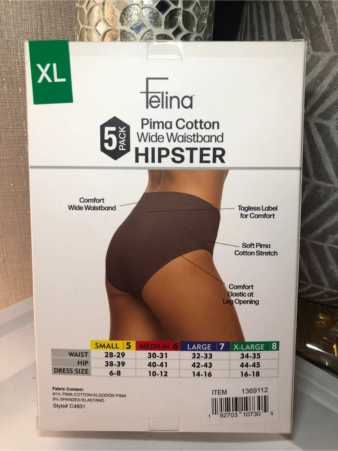 Felina Pima Cotton Hipster XL - 5 Pack image indicator(2)