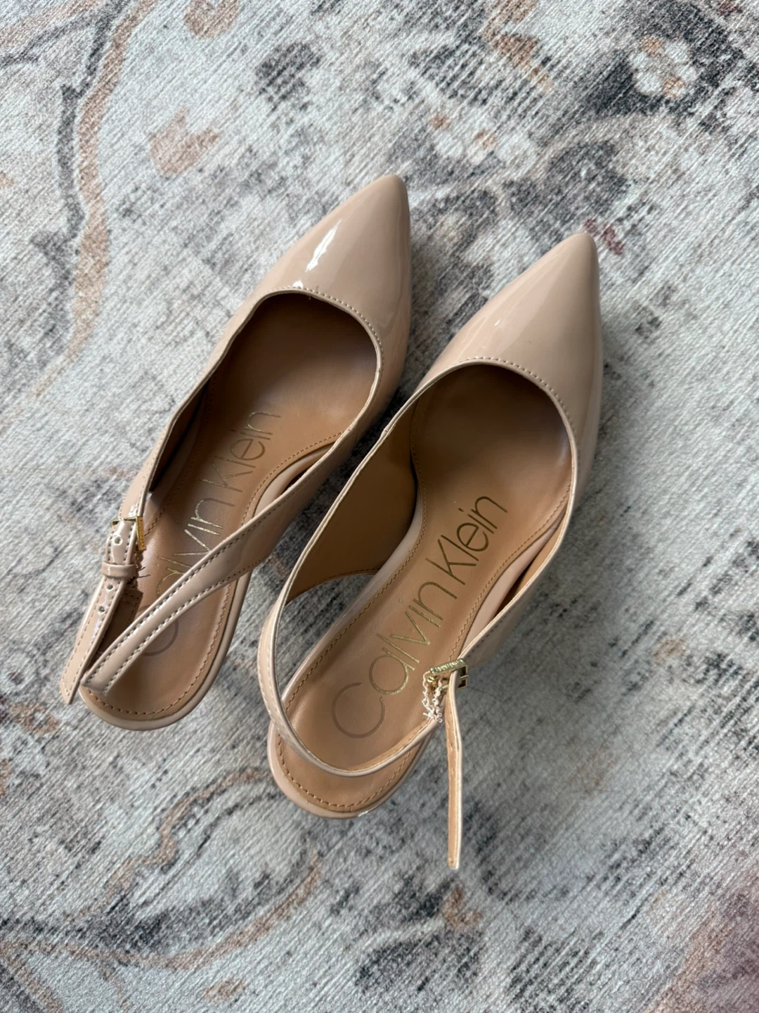 Calvin Klein Nude Slingback Heels