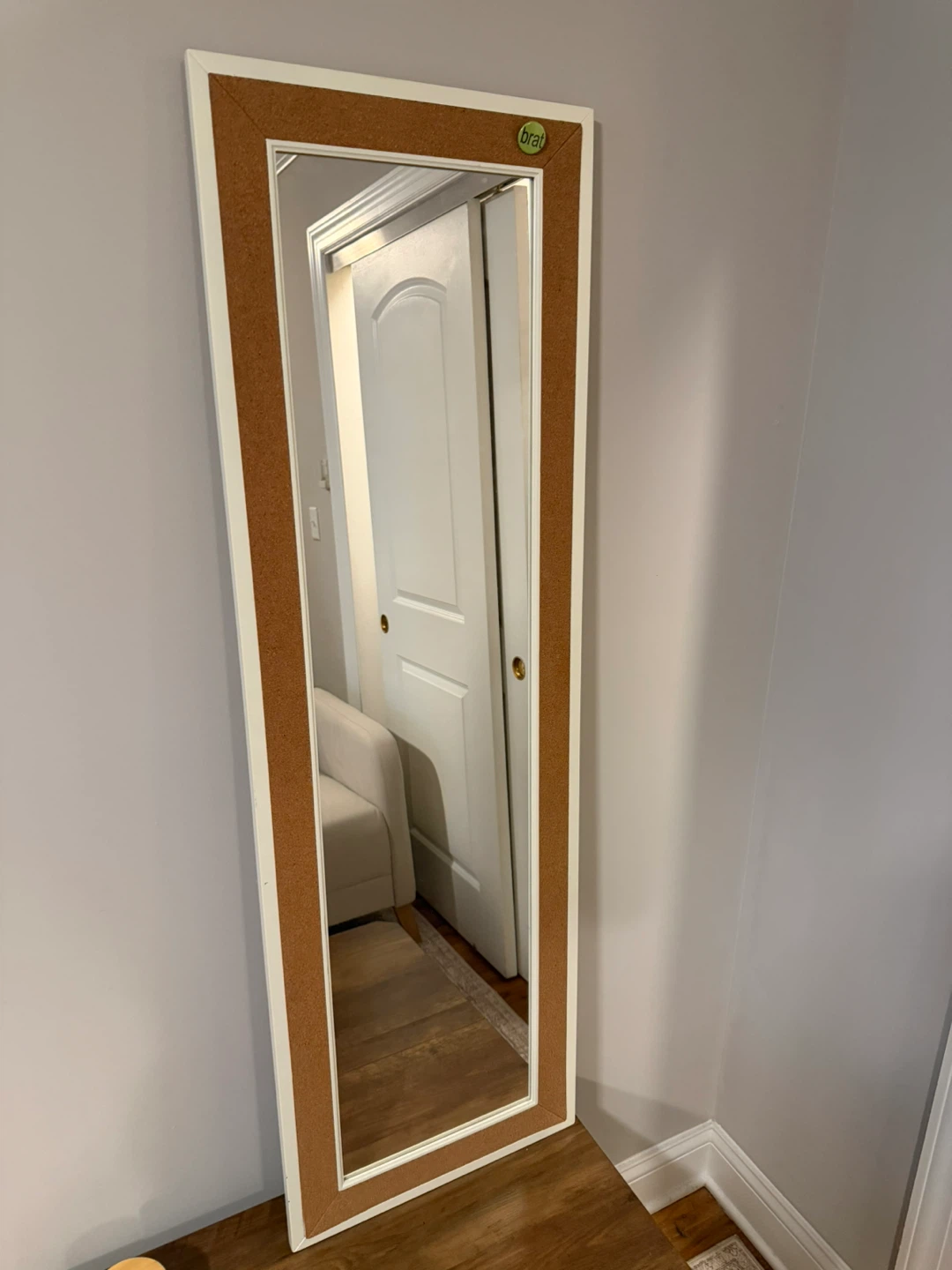 Mirror with Corkboard Frame