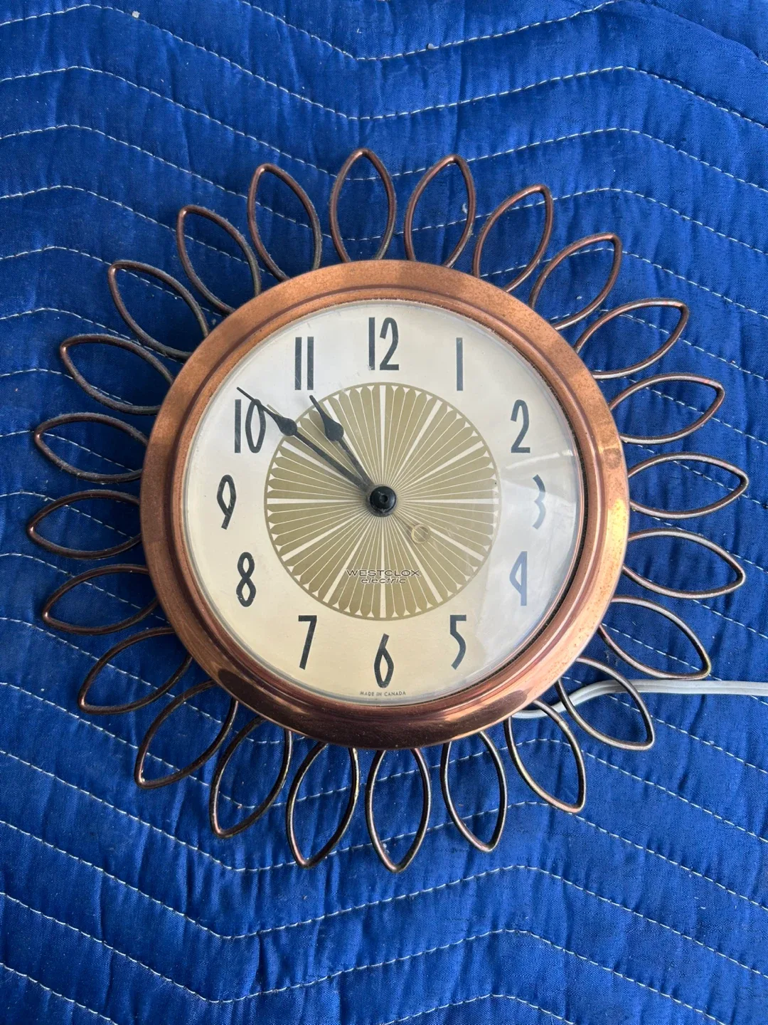 Westclox Sunburst Electric Wall Clock