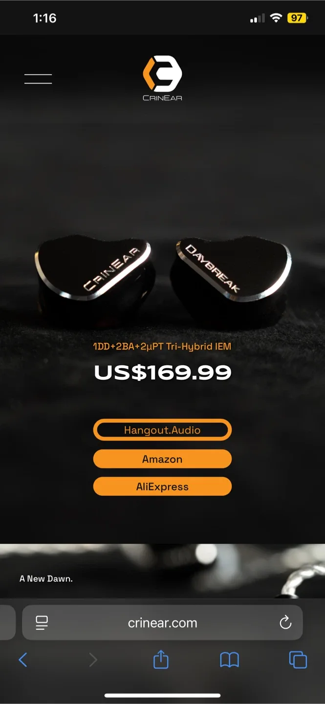 BNIB Crinear DAYBREAK Tri-Hybrid IEM Earphones image indicator(2)