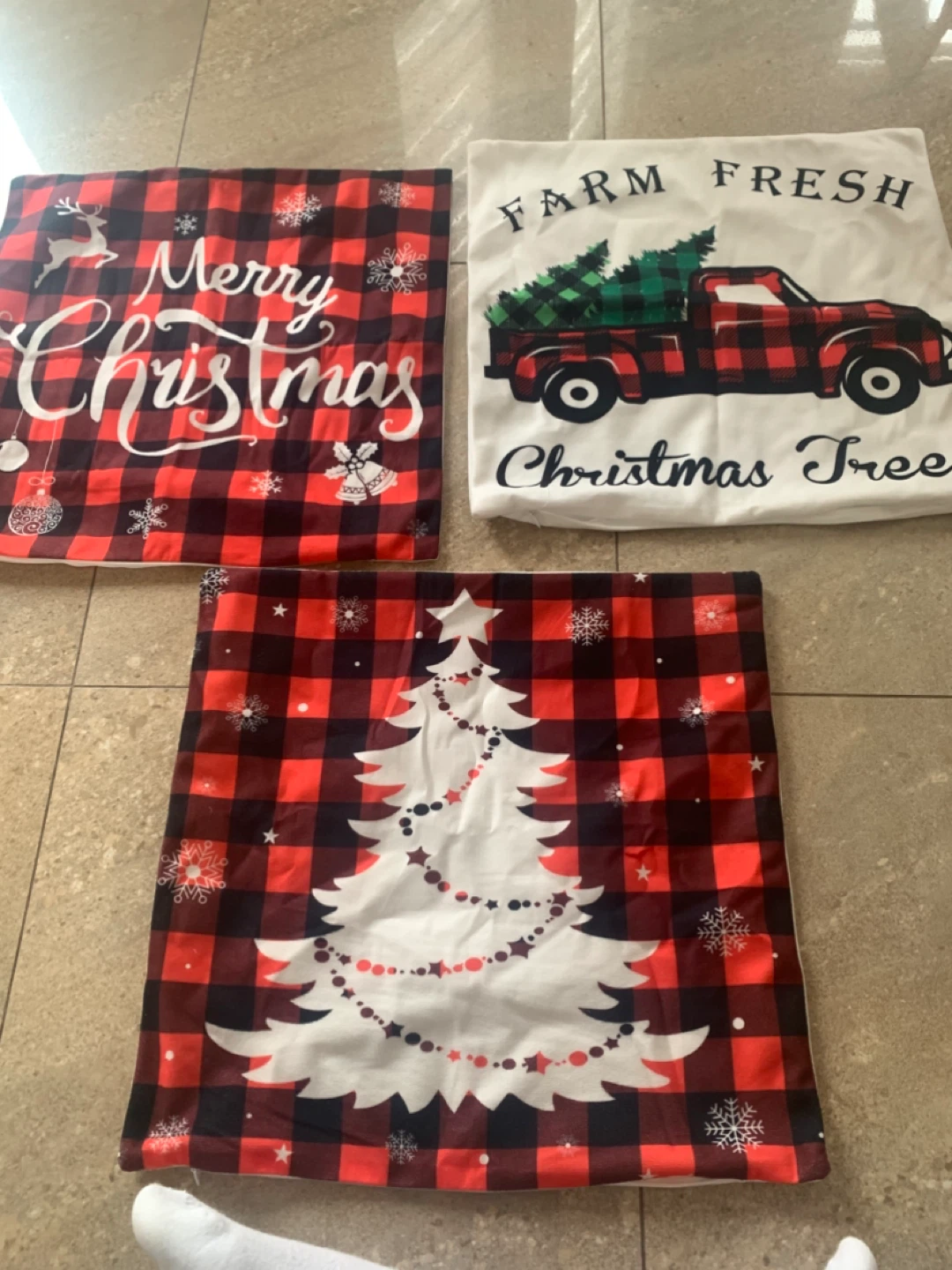 Christmas Decorative Pillow Covers - Set of 3