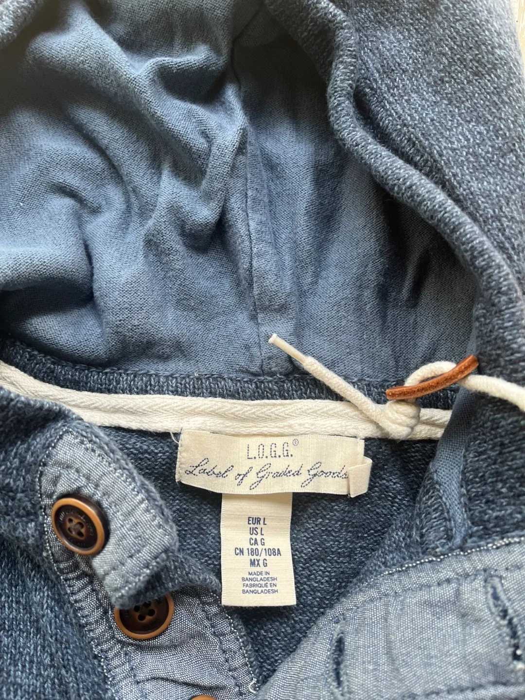 H&M L.O.G.G. Hoodie - Size L - Blue image indicator(2)