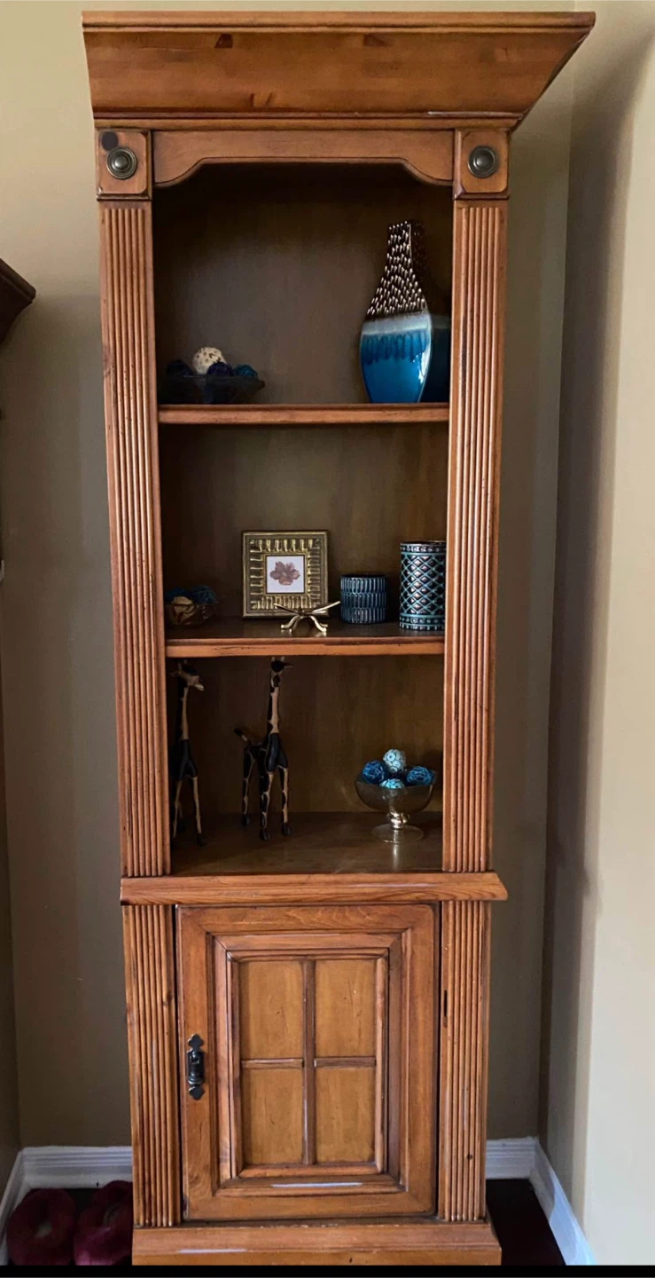 Wooden Bookcase with Storage Cabinet