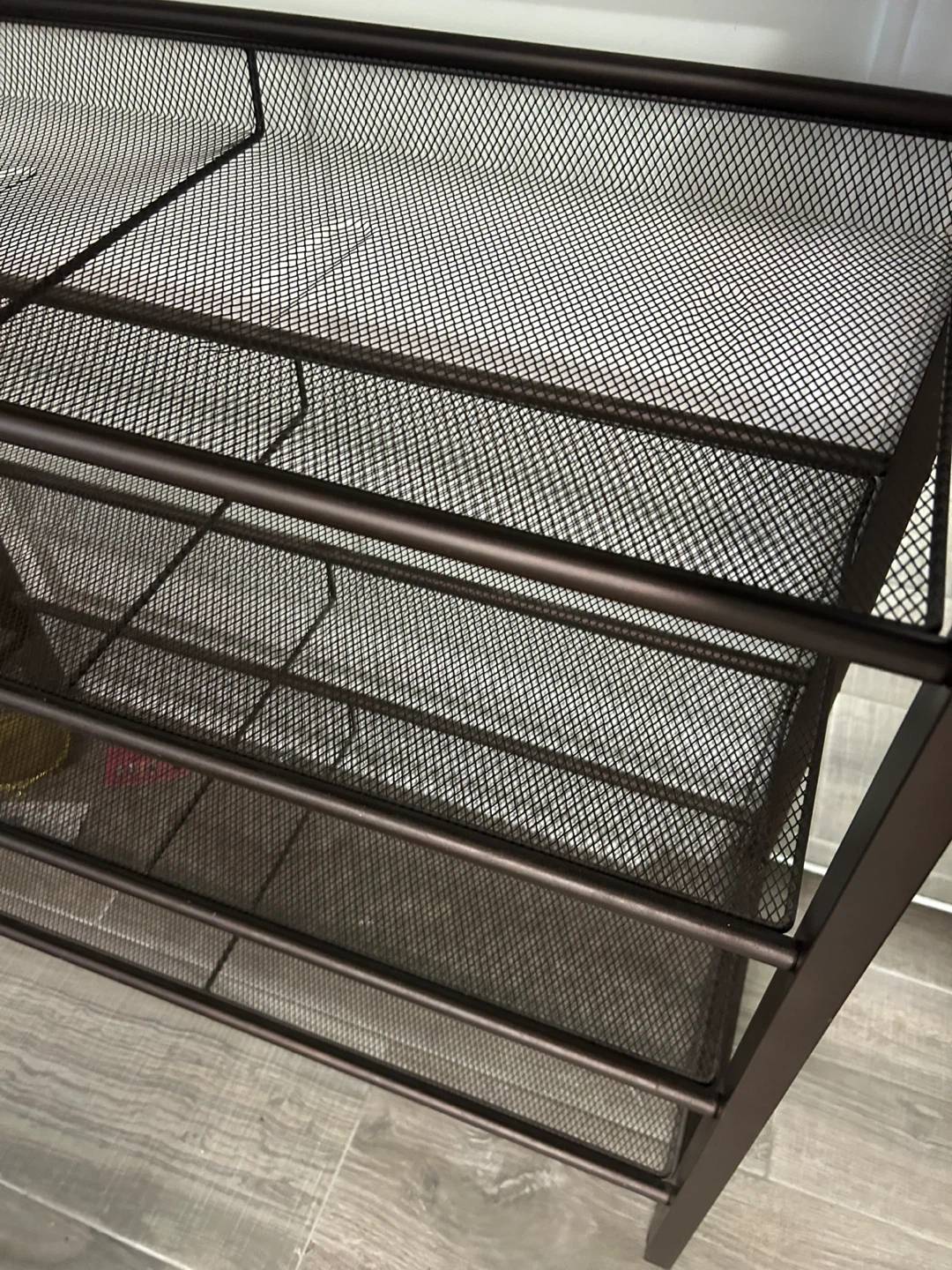 Brown Metal & Wood Shoe Rack/Organizer - photo 4