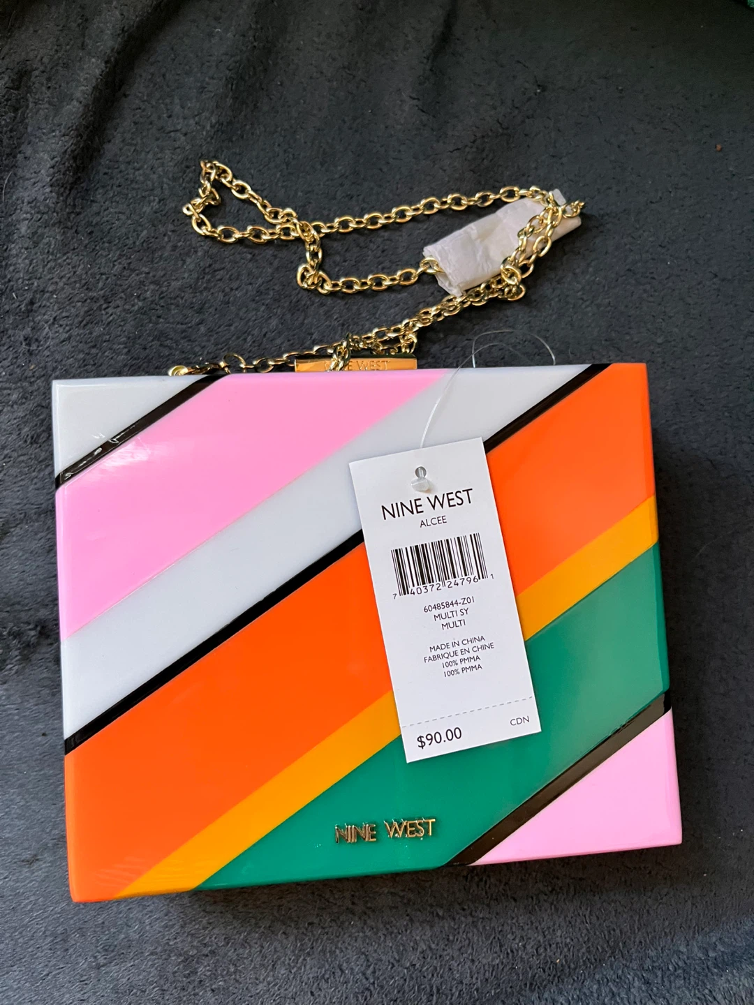 NEW Plastic Nine West Alcee Multi Clutch