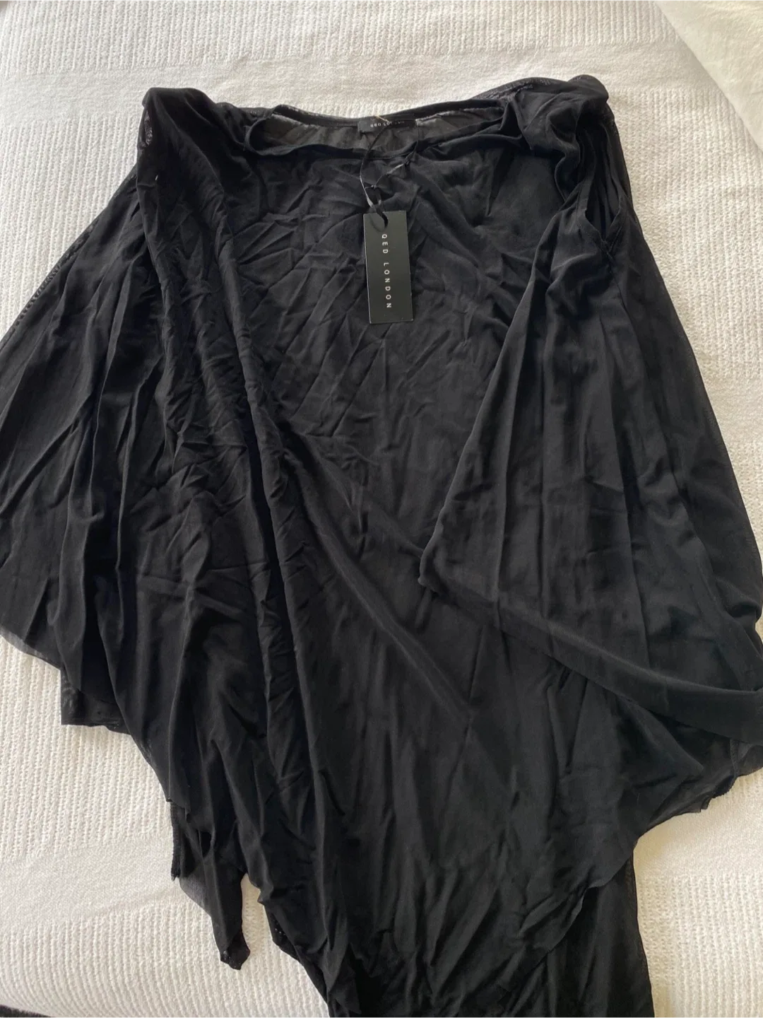 QED London Black Sheer Top - Brand New with Tags