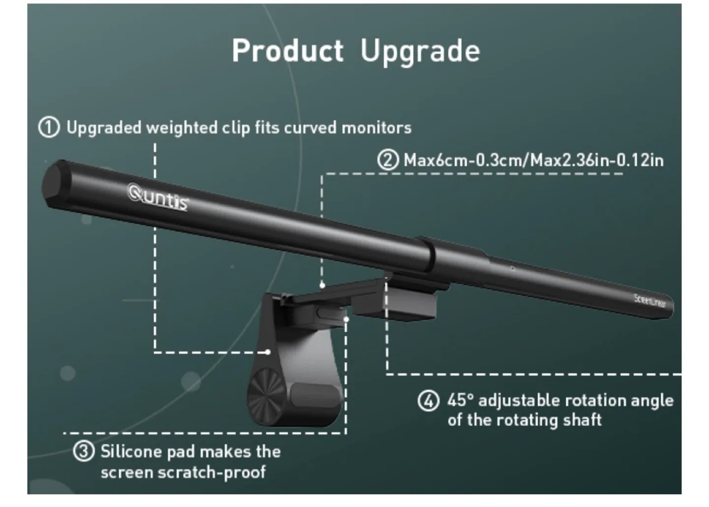 Quntis LED Monitor Light for PC – Remote Control image indicator(9)