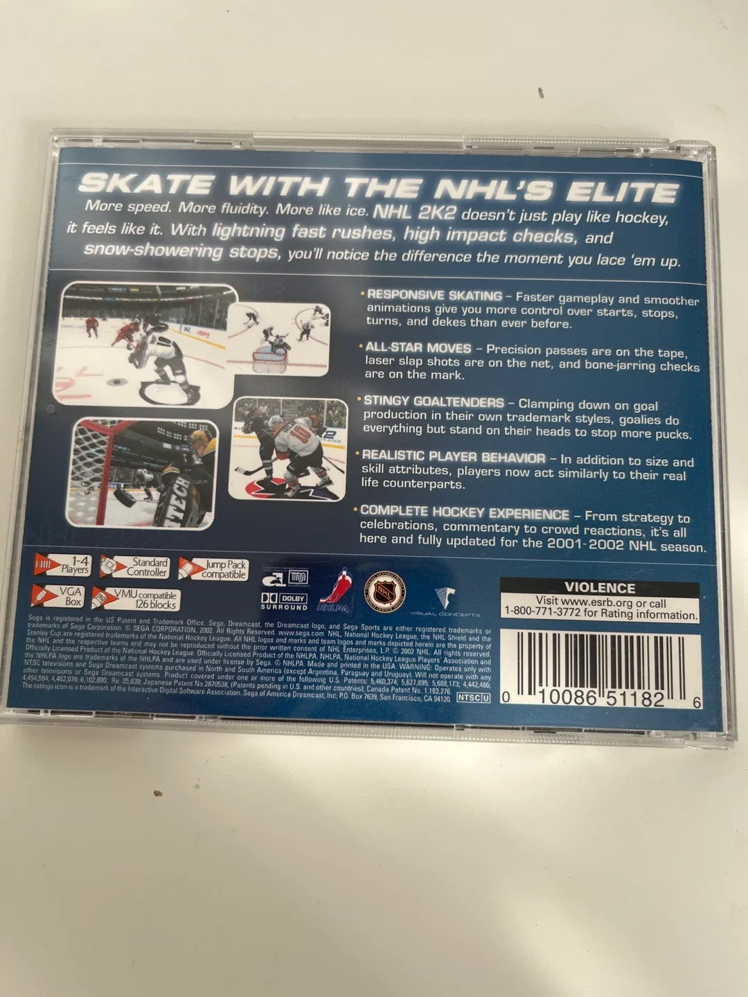 SEGA NHL 2K2 Dreamcast Game complete in box image indicator(2)
