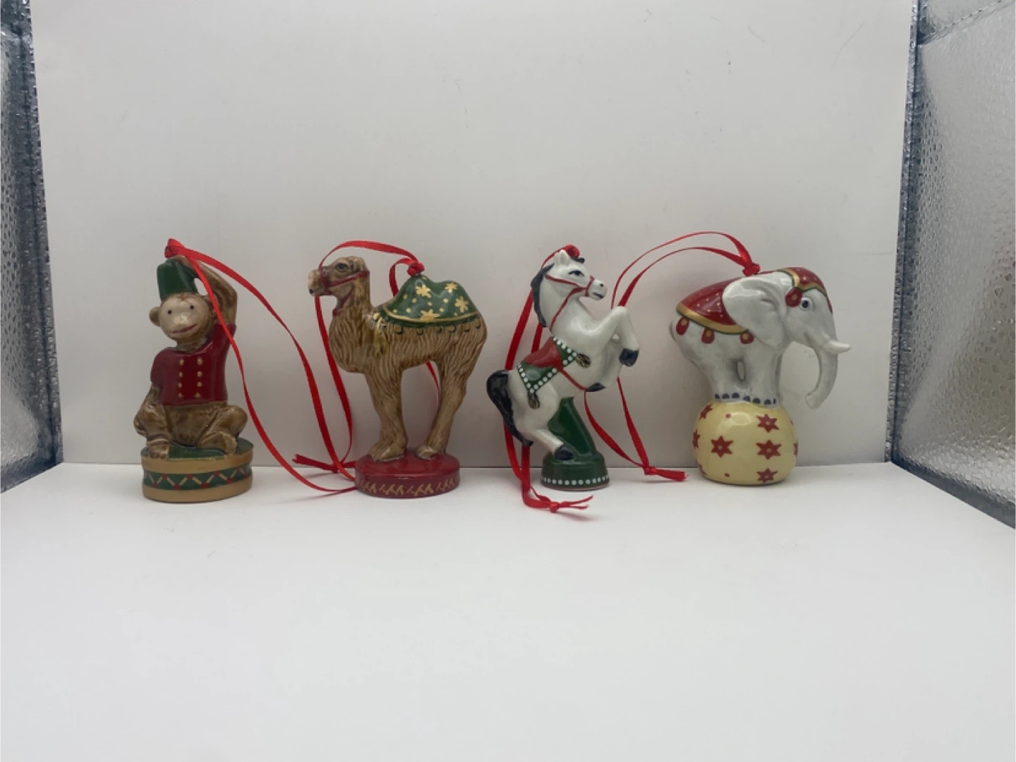 Vintage Circus Animal Christmas Ornaments