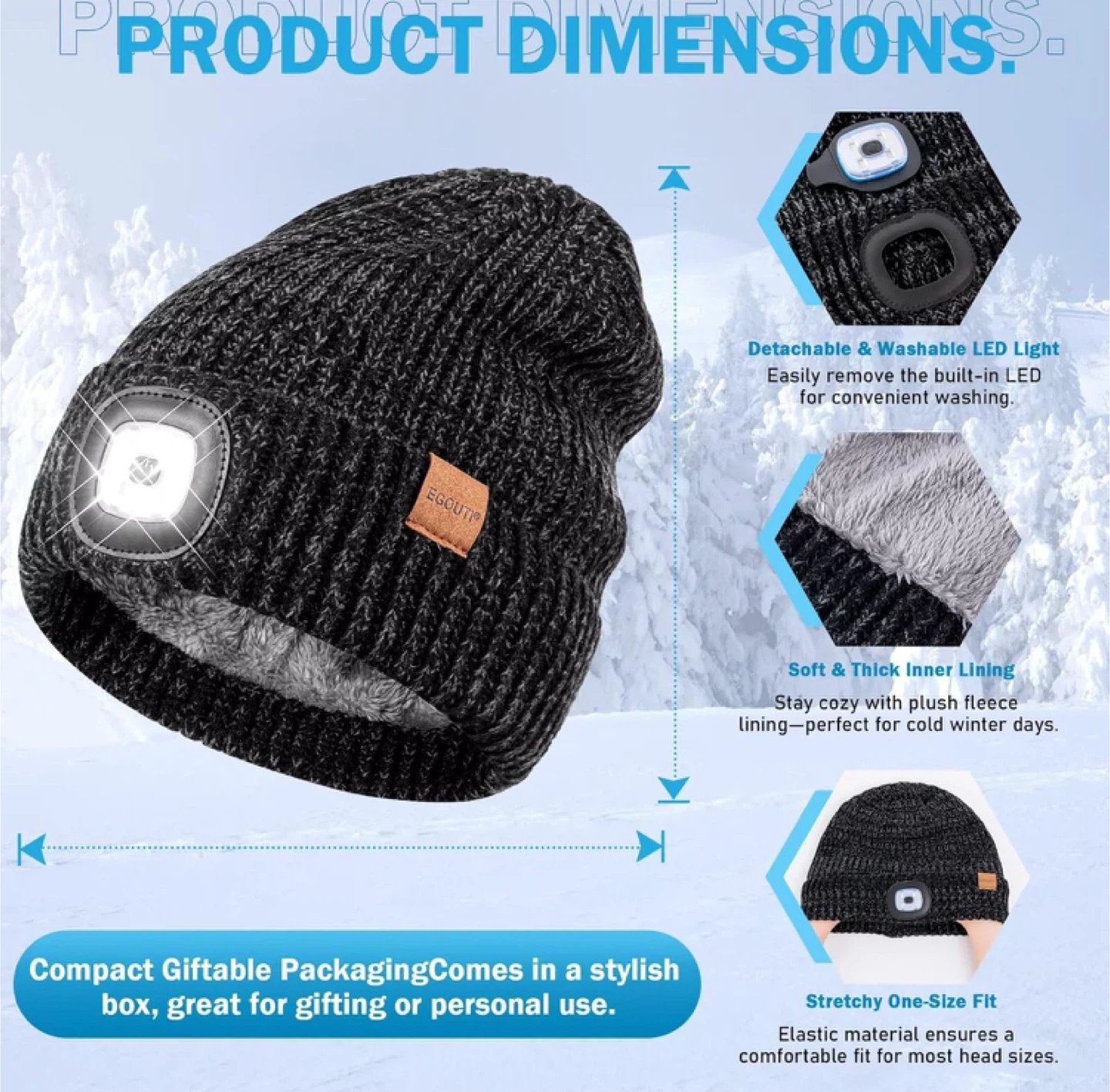 LED Beanie Hat Scarf & Gloves Set - photo 2