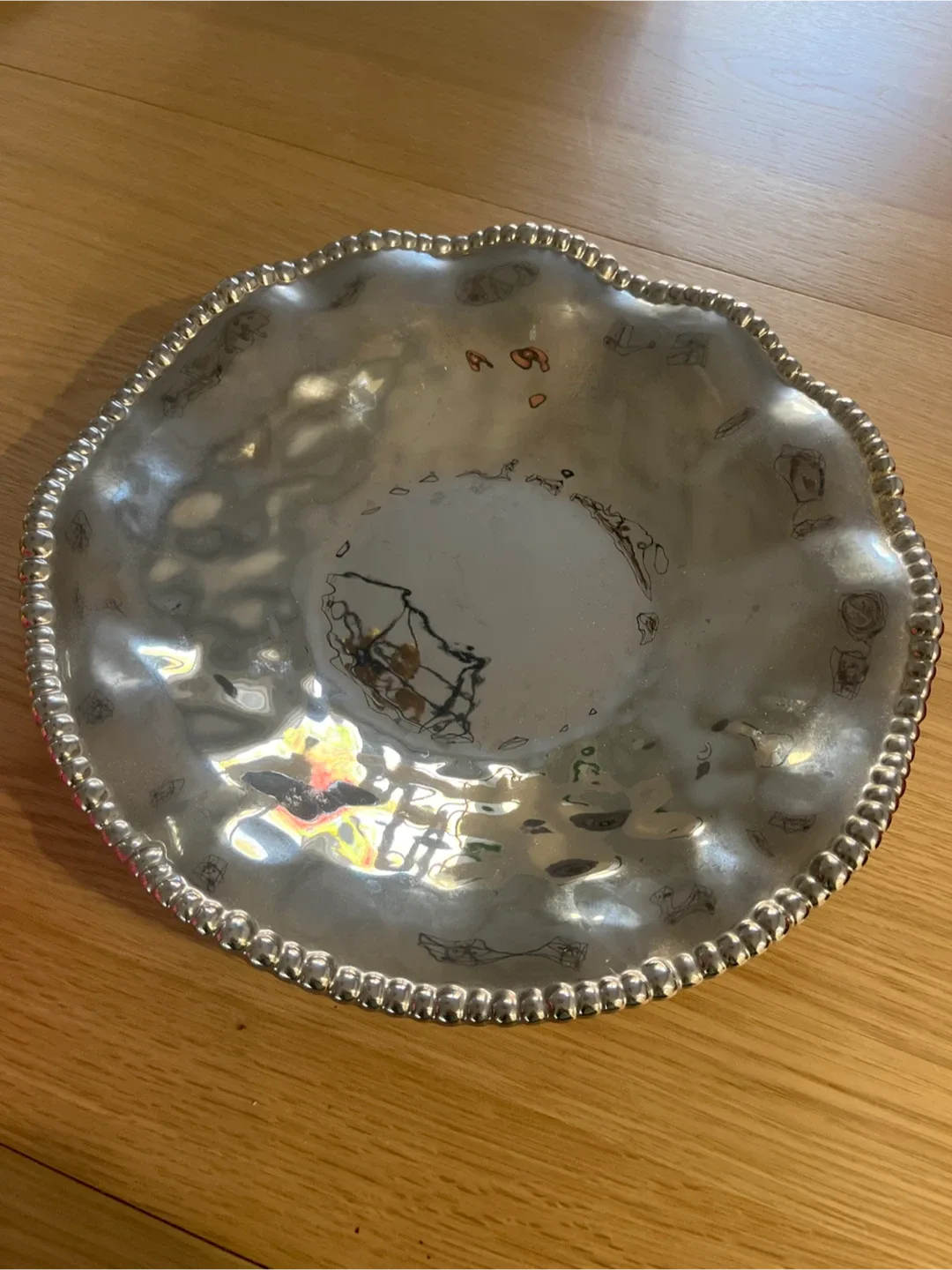 Tannex Beaded Serving Dish, 14 inch