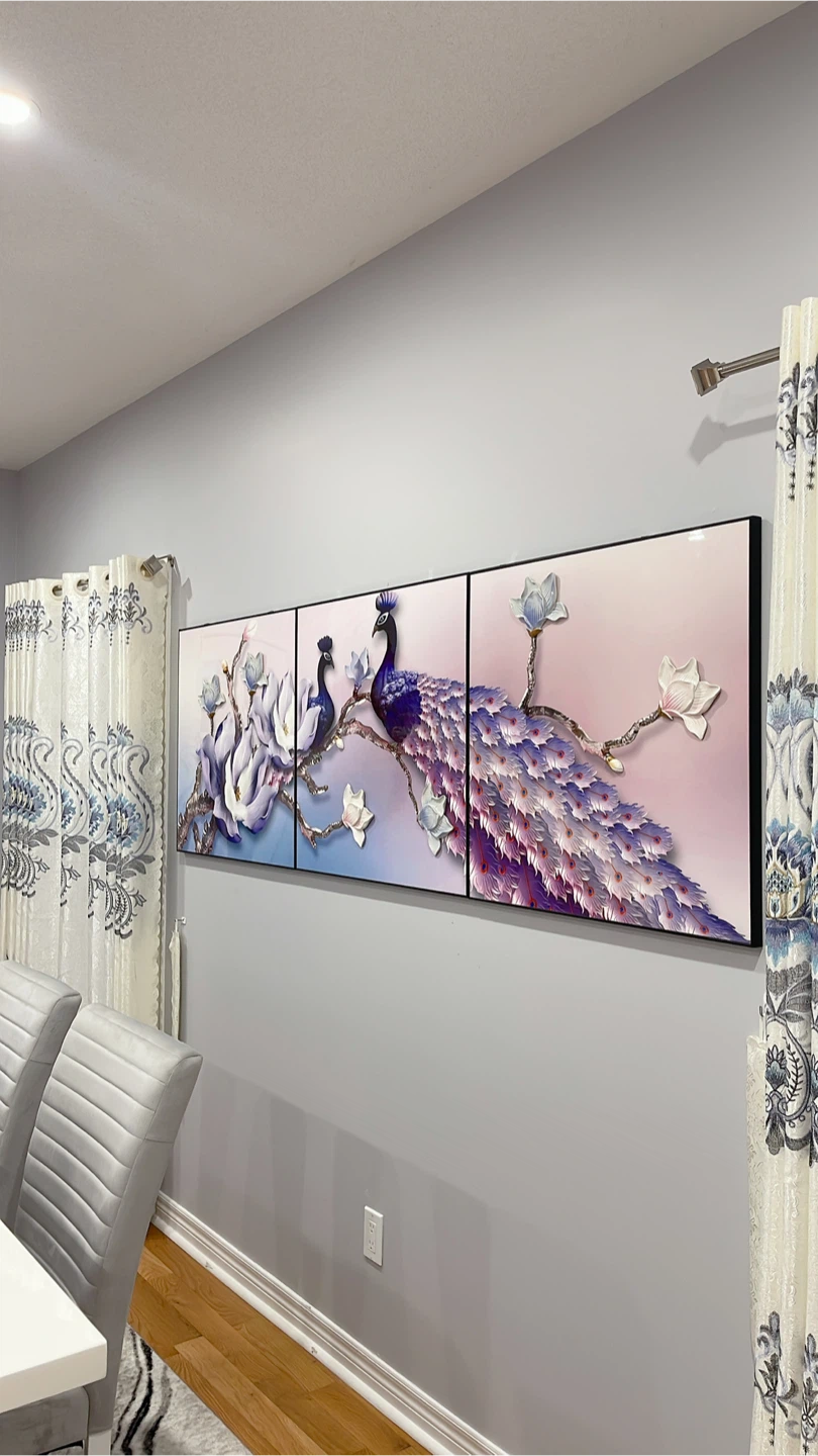 Peacock Wall Art - Triptych - photo 2