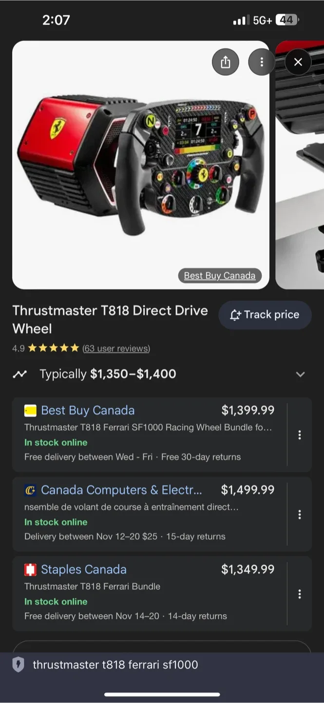Thrustmaster T818 /SF 1000 Direct Drive Racing Wheel bundle BNIB image indicator(2)