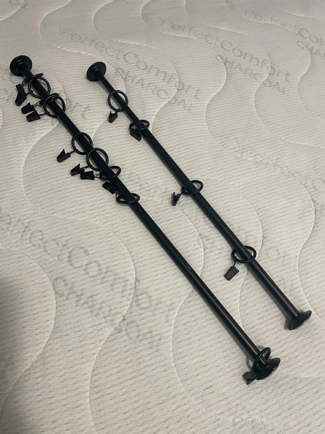 Black Curtain Rods with Clips
