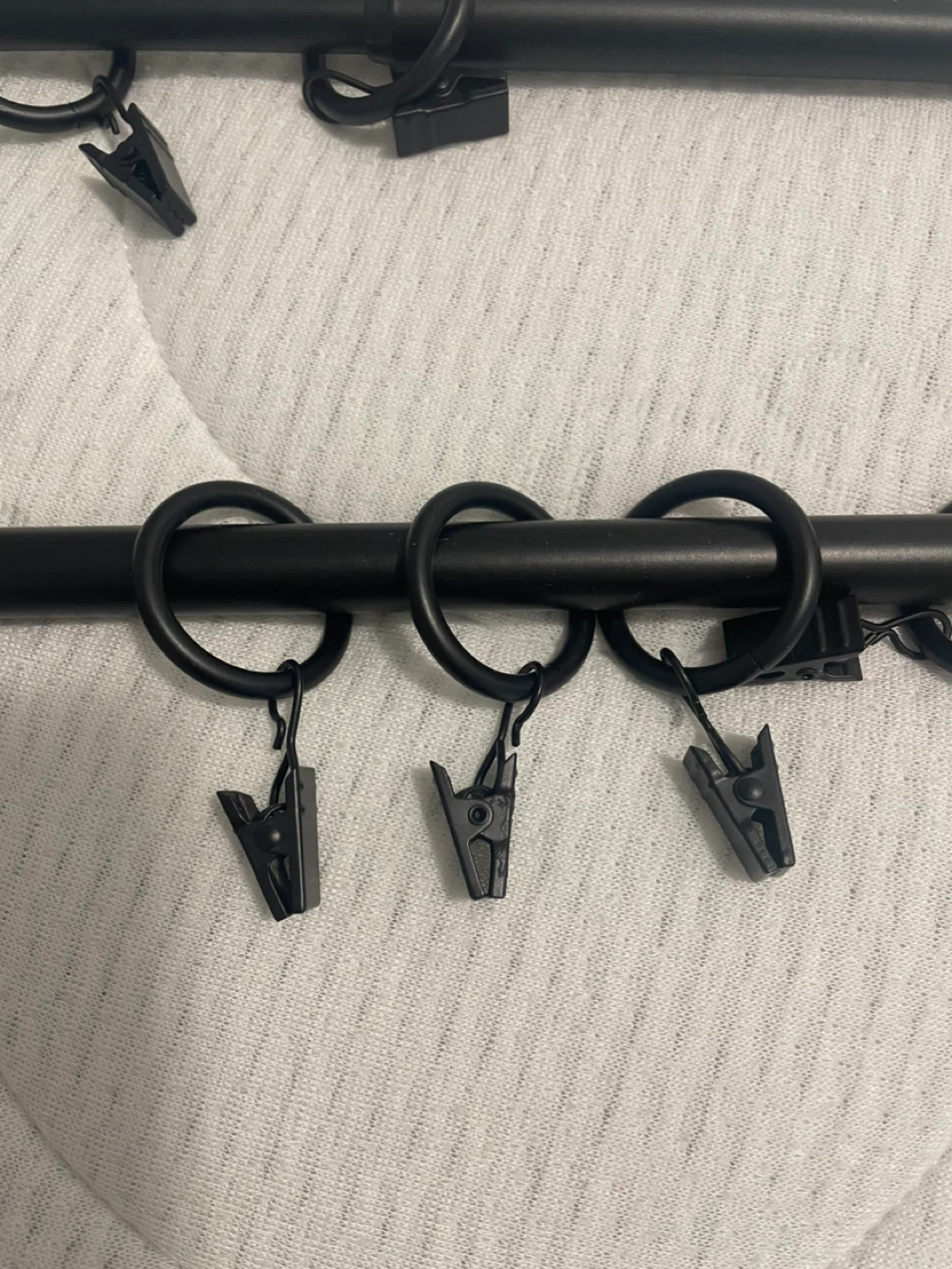 Black Curtain Rods with Clips - photo 2