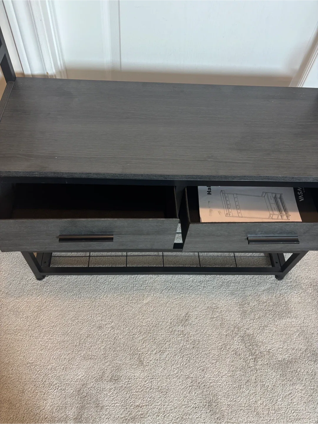 Entryway Hall Tree with Fabric Storage Bench, Grey image indicator(3)