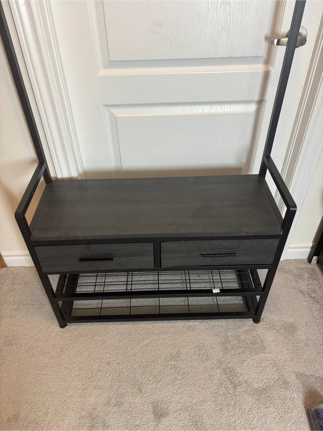 Entryway Hall Tree with Fabric Storage Bench, Grey image indicator(4)