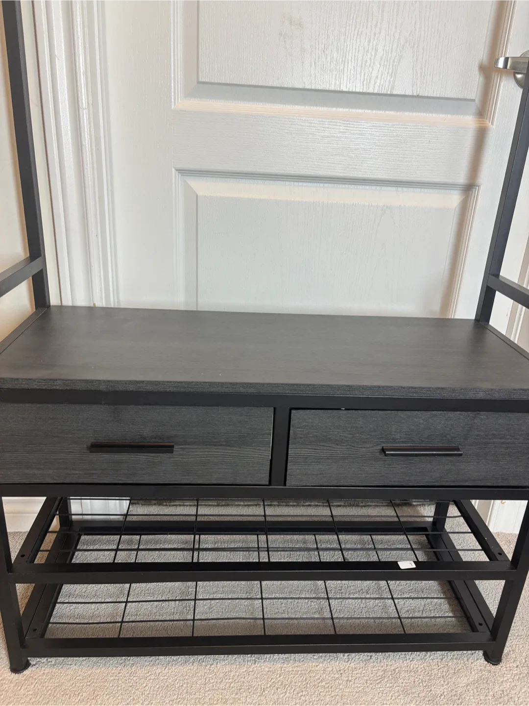 Entryway Hall Tree with Fabric Storage Bench, Grey image indicator(2)