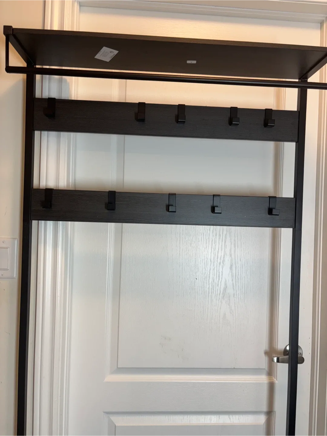 Entryway Hall Tree with Fabric Storage Bench, Grey image indicator(9)