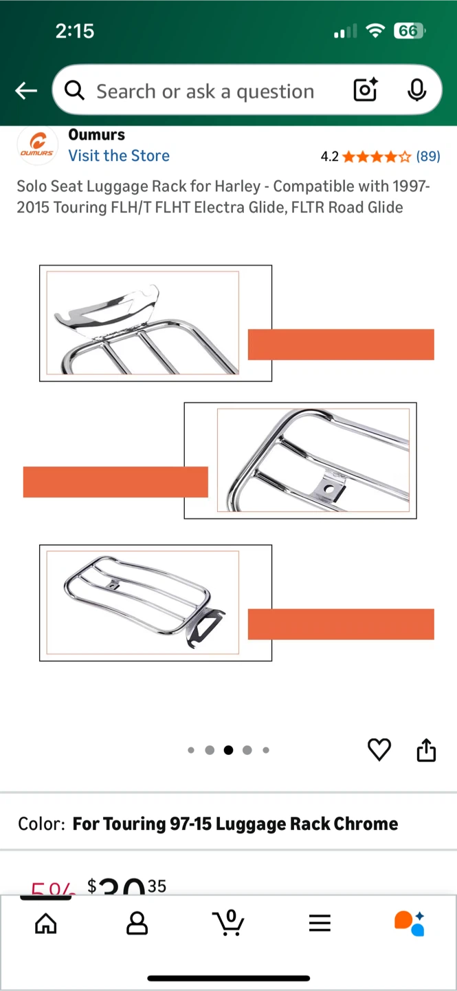 Oumurs Solo Seat Luggage Rack for Harley - photo 2