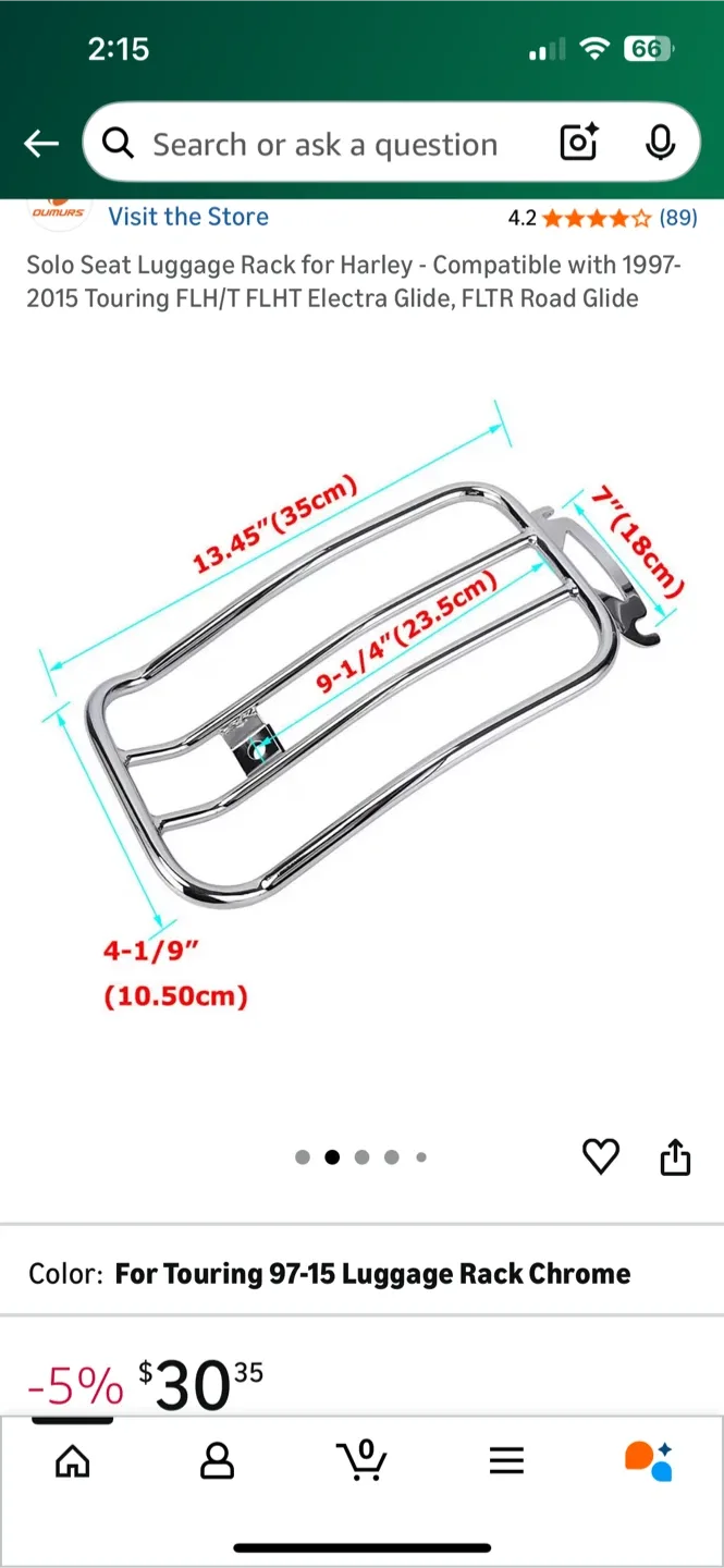 Oumurs Solo Seat Luggage Rack for Harley image indicator(3)