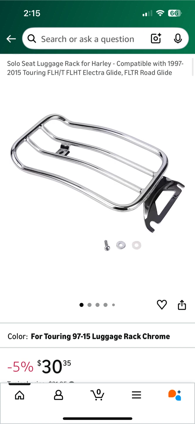 Oumurs Solo Seat Luggage Rack for Harley