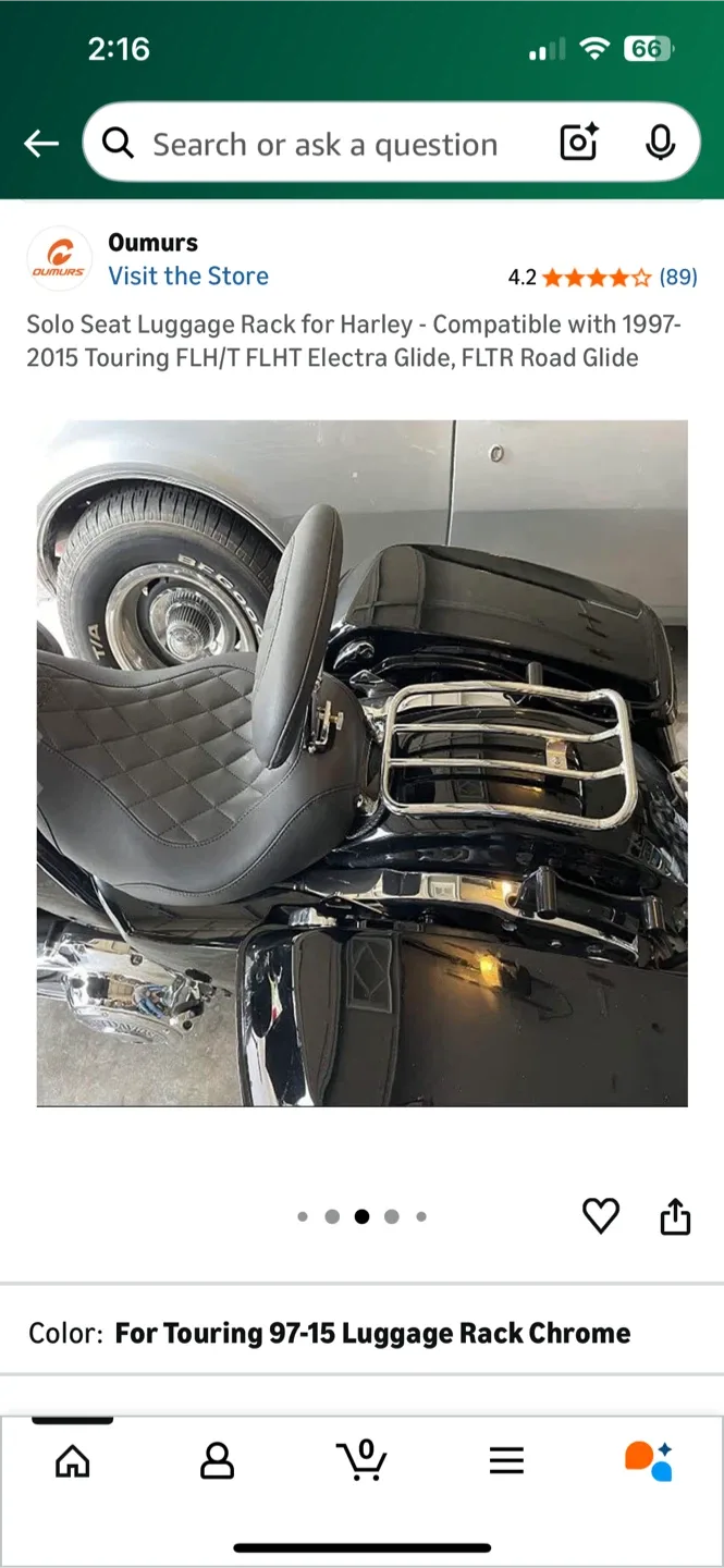 Oumurs Solo Seat Luggage Rack for Harley image indicator(4)