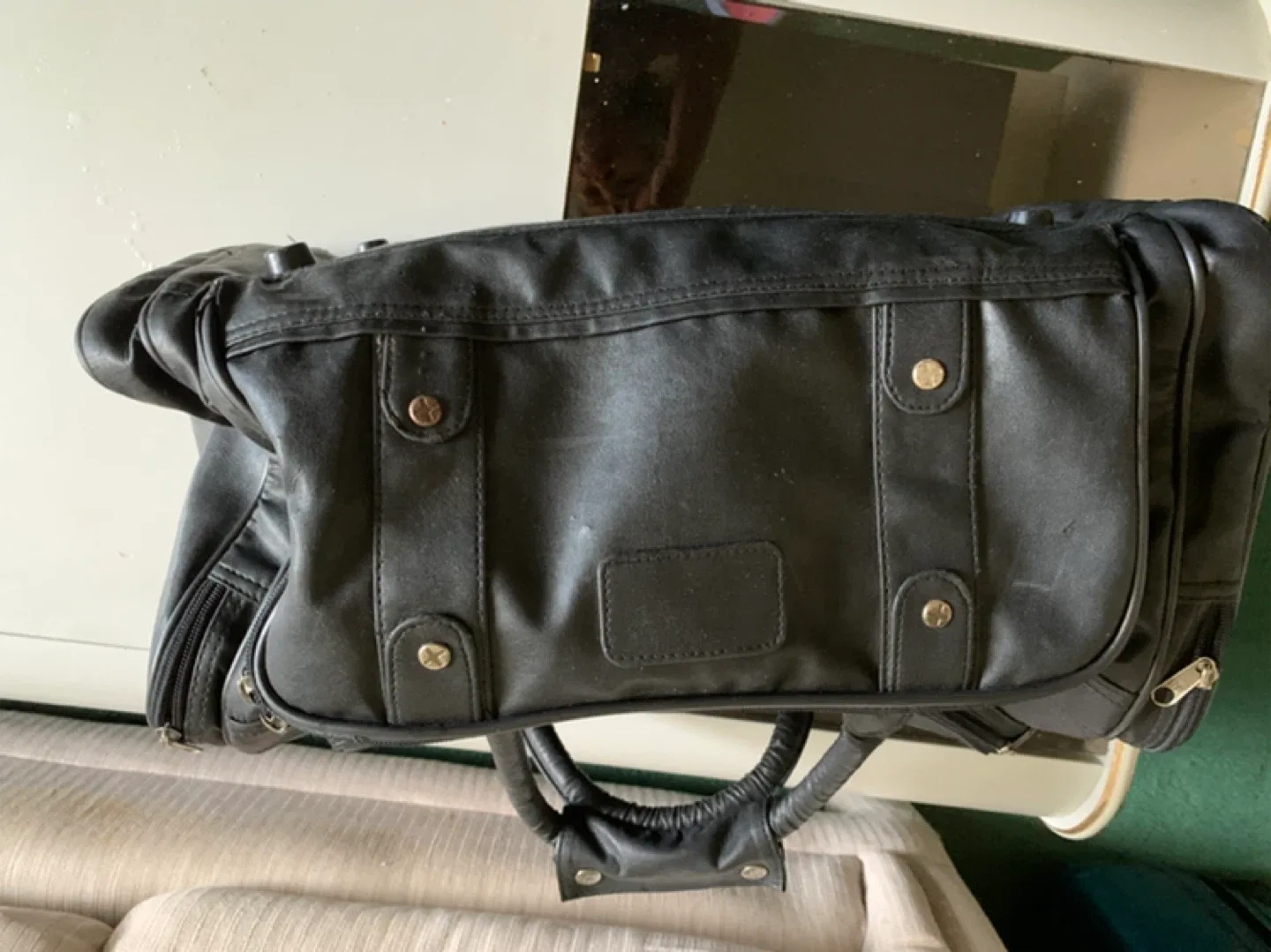 Black Leather Travel Bag thumbnail