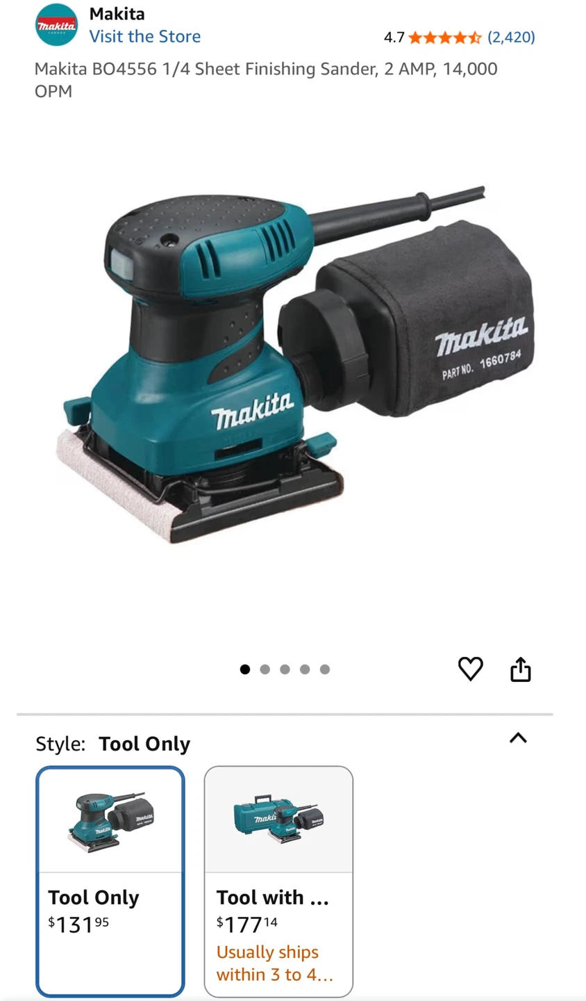 Makita BQ4556 Sheet Finishing Sander - New!