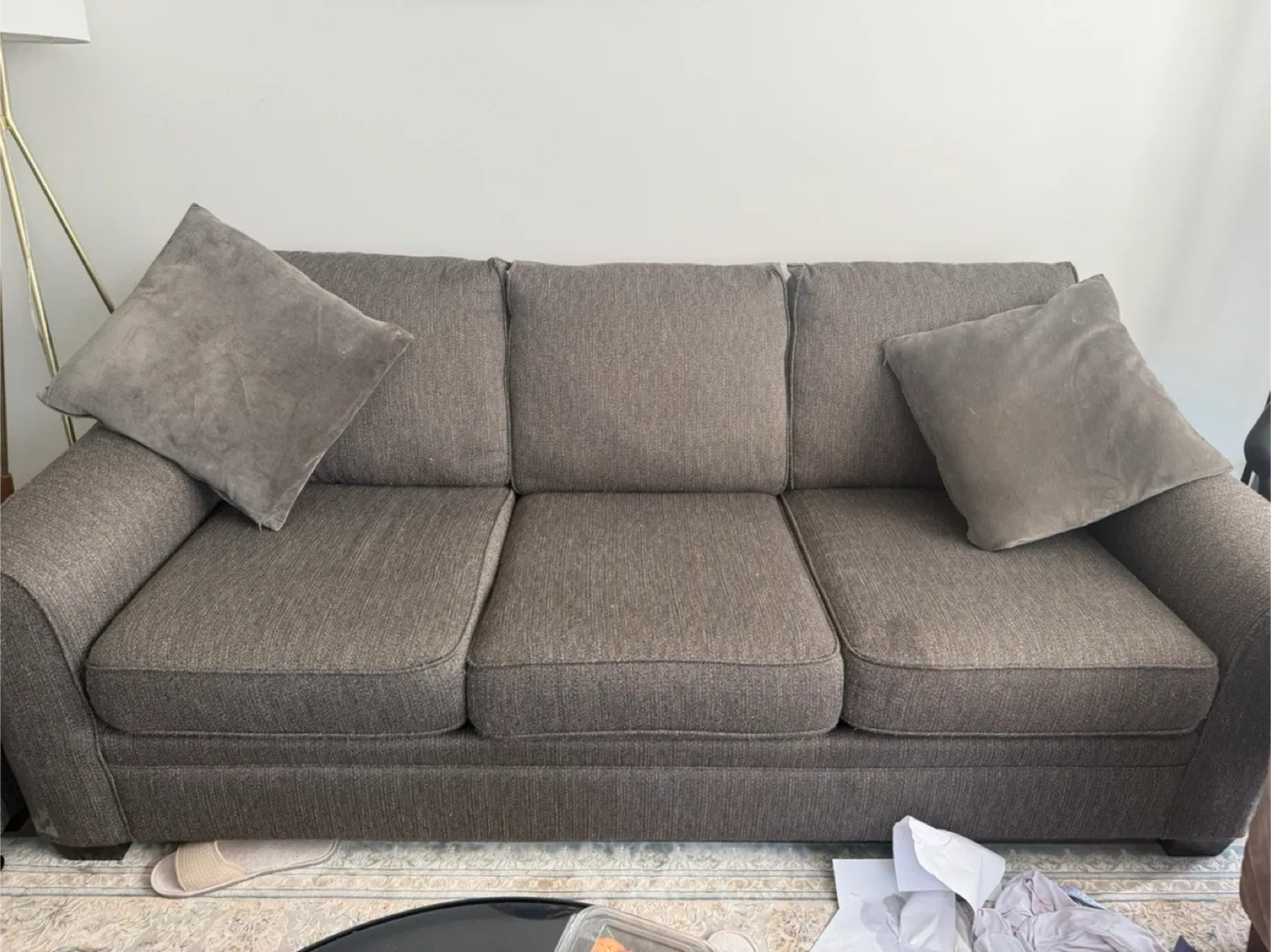 Comfortable 3-Seater Sofa - Brown image indicator(2)