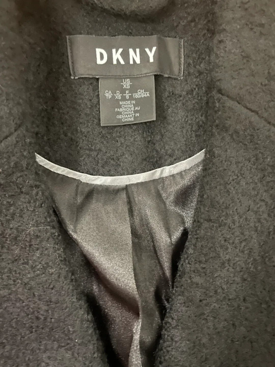 DKNY Black Wool Blend Coat - Size XS image indicator(2)