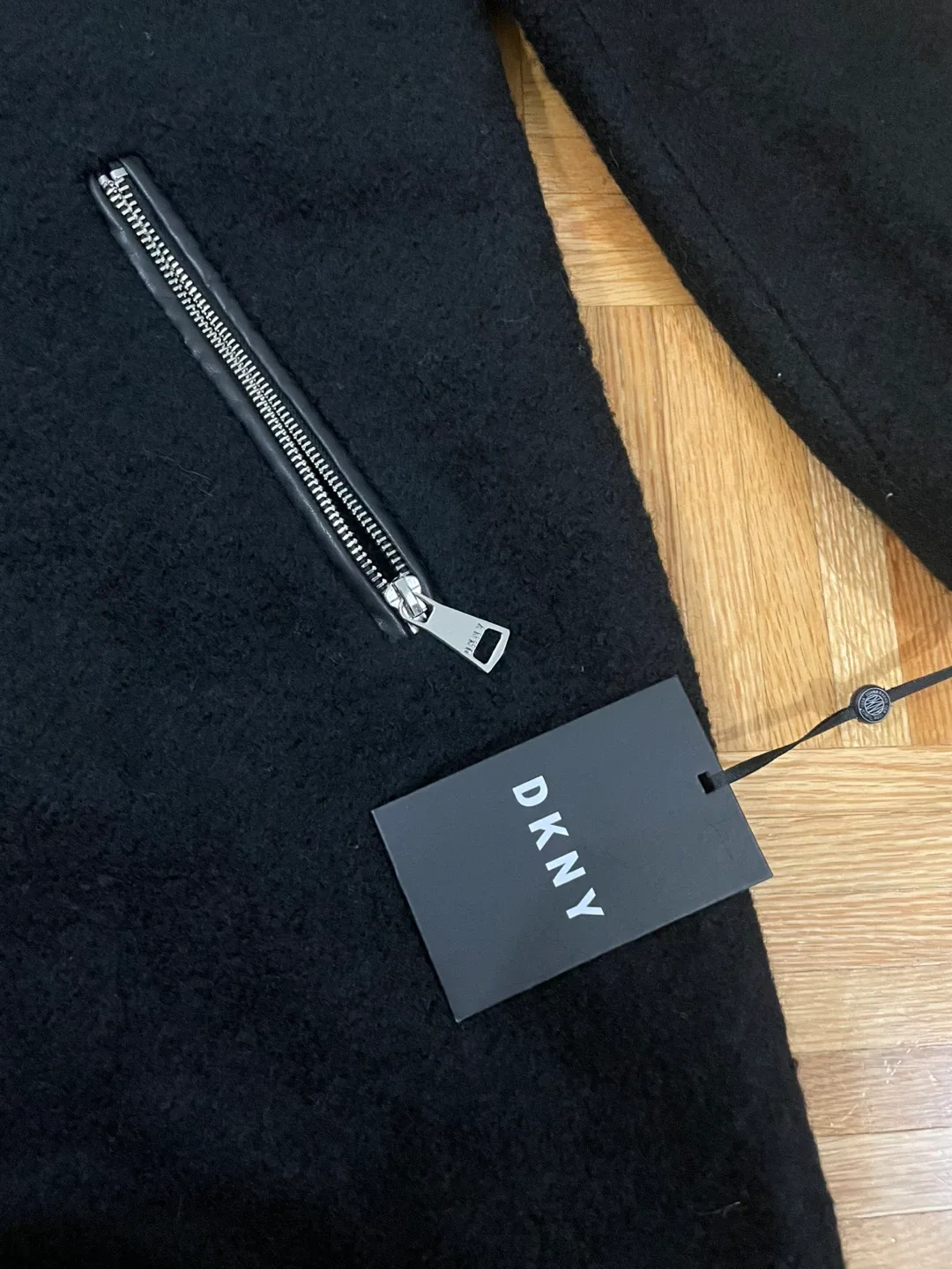 DKNY Black Wool Blend Coat - Size XS image indicator(3)