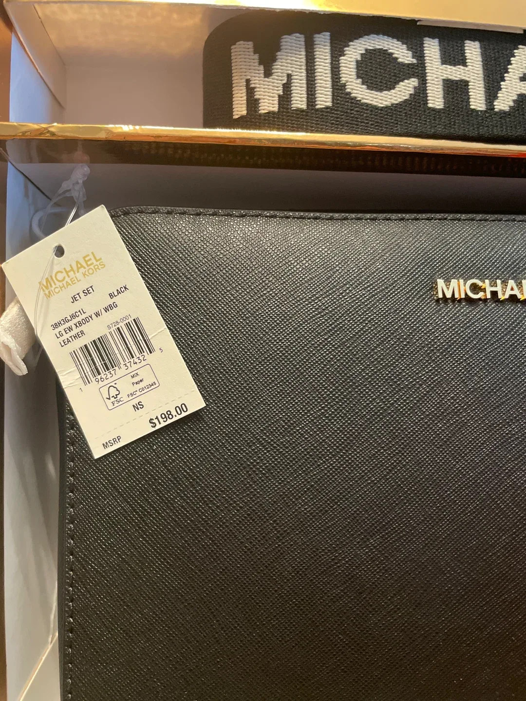 Michael Kors Jet Set Leather Wristlet - Black image indicator(2)