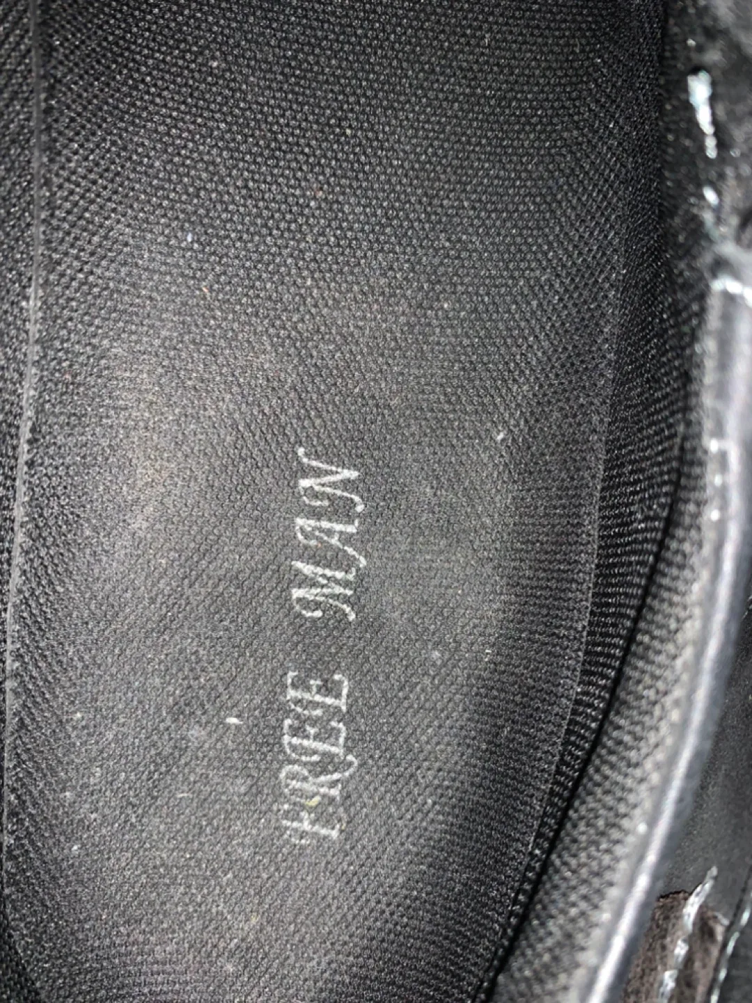 Free Man Black Leather Slip-On Shoes image indicator(3)