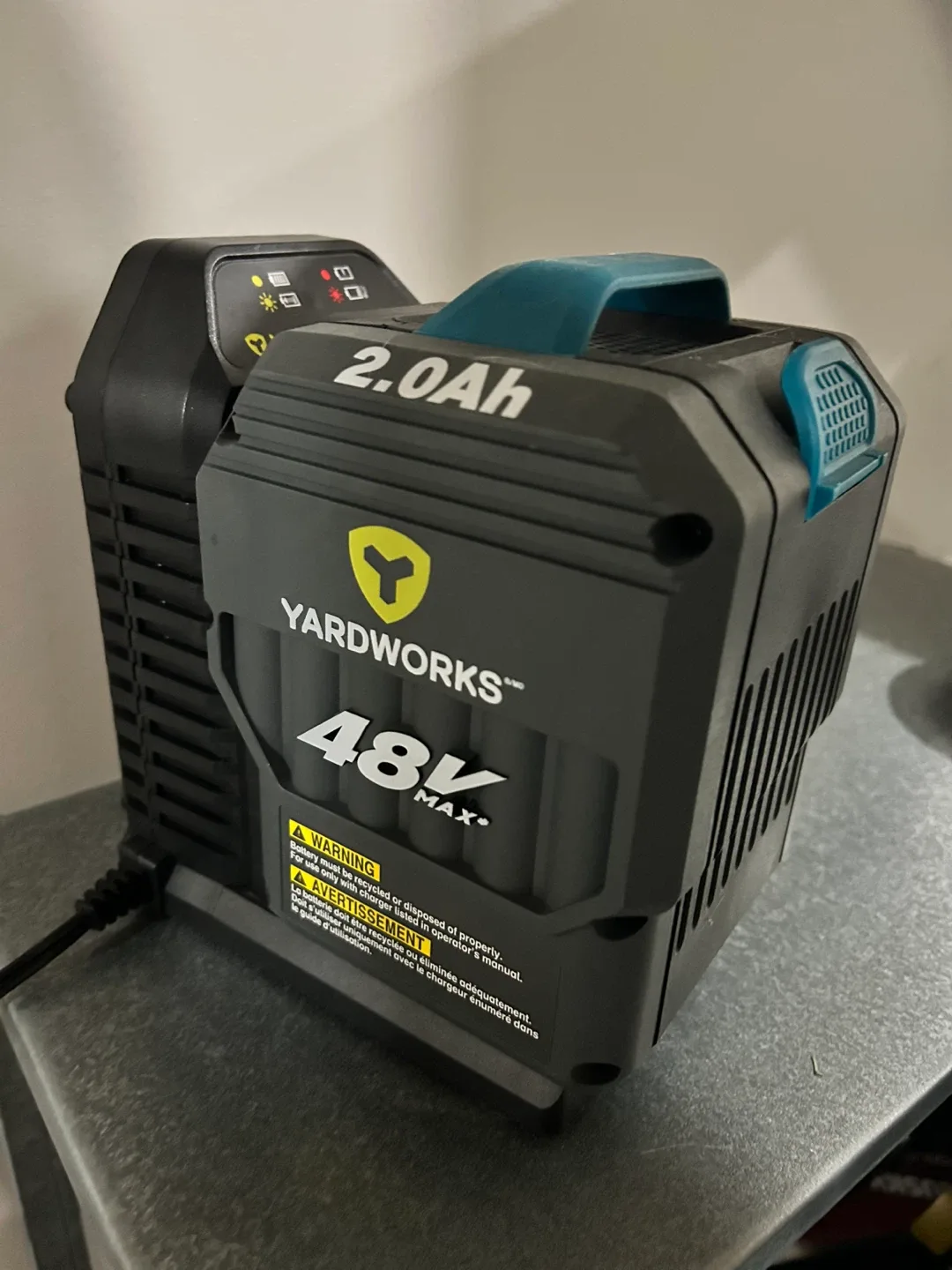 Title: ⚡ Yardworks 48V Cordless Trimmer w/ Battery & Charger image indicator(2)