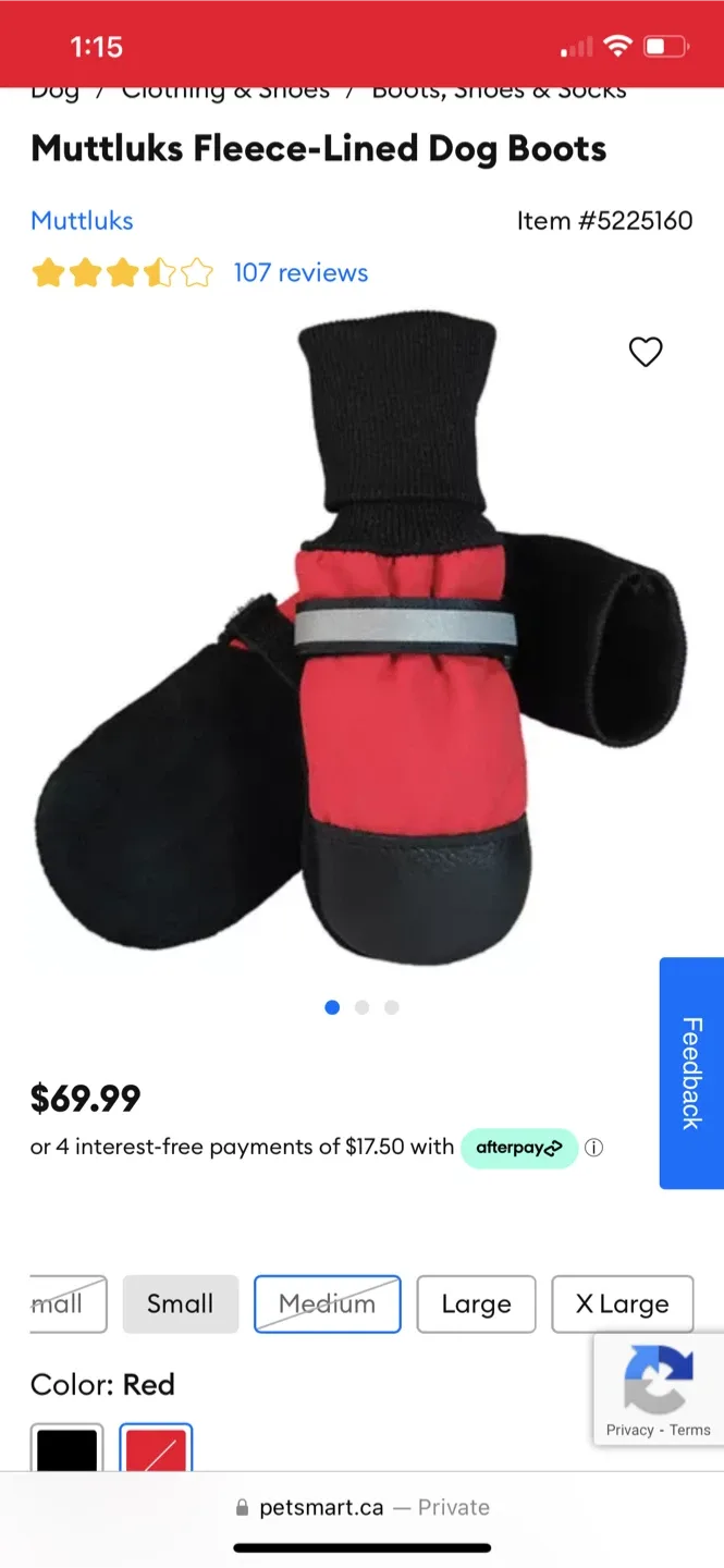 Muttluks Fleece-Lined Dog Boots - Size Medium image indicator(4)