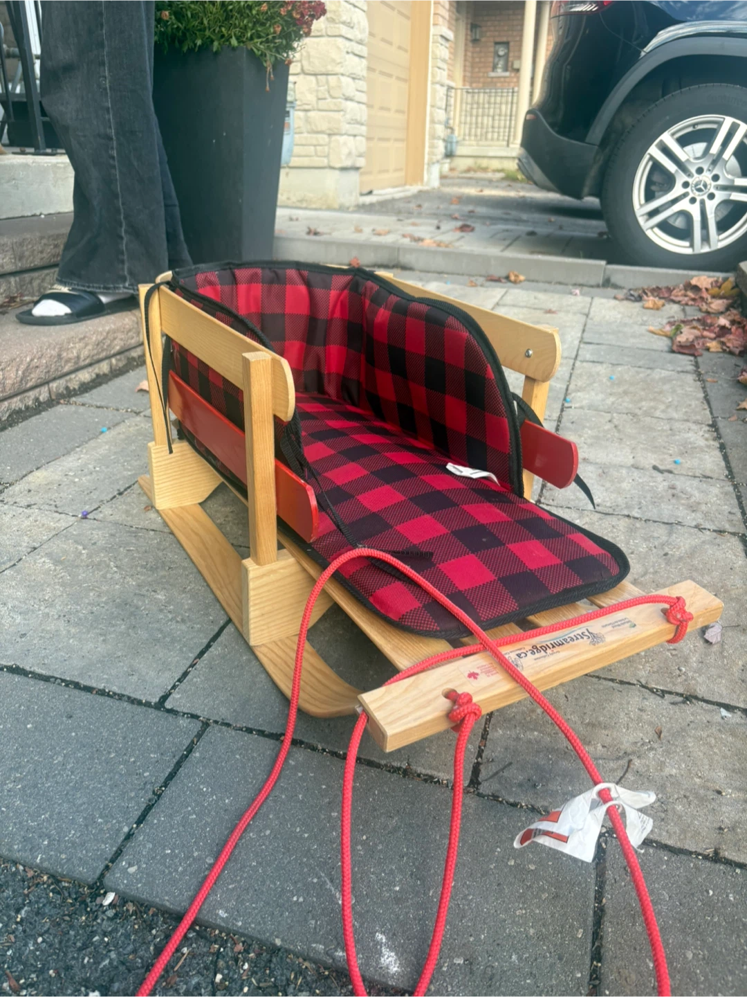 Streamridge Baby Sleigh with Buffalo Plaid Pad