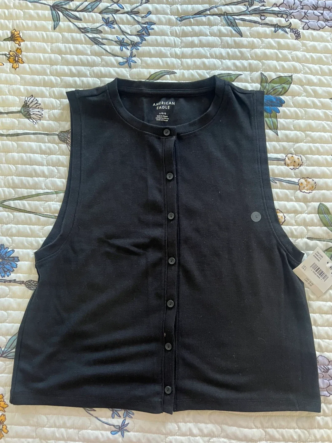 American Eagle Black Tank Top - Size L image indicator(2)