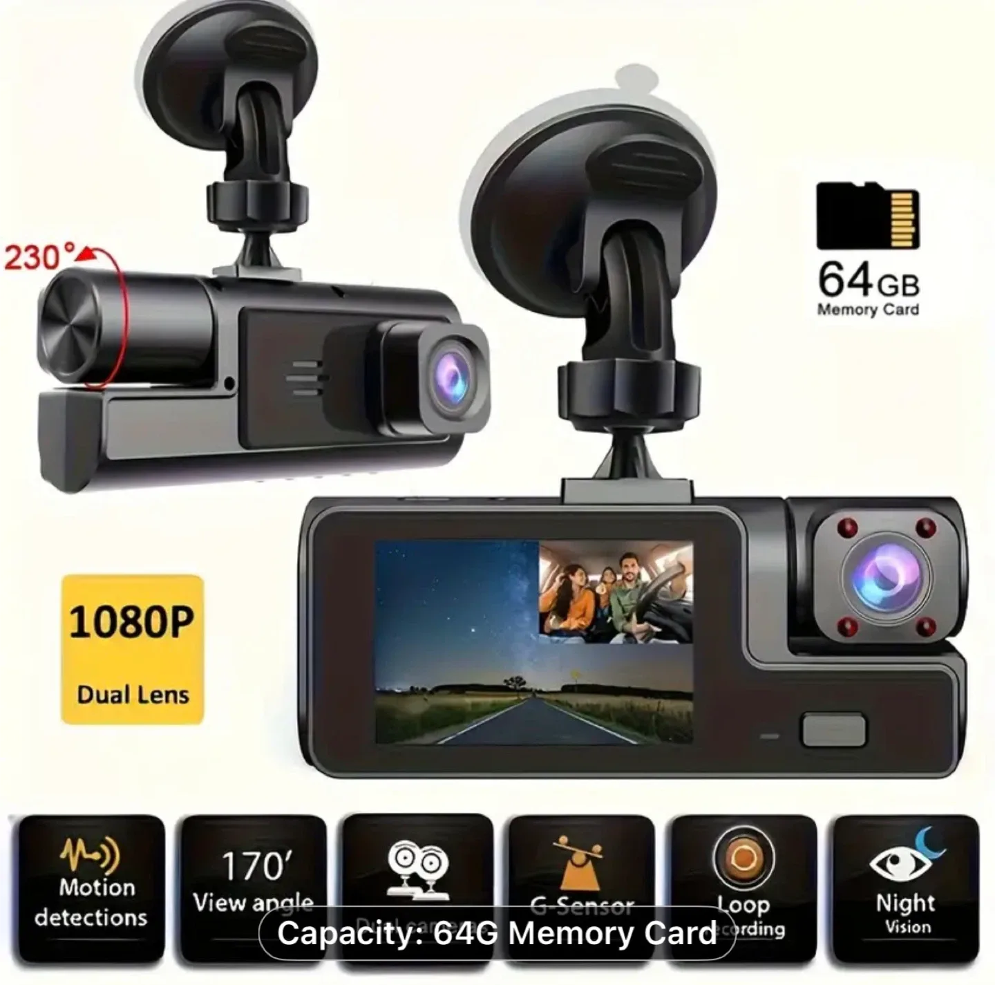 Car Dash Cam with Memory Card Included image indicator(2)