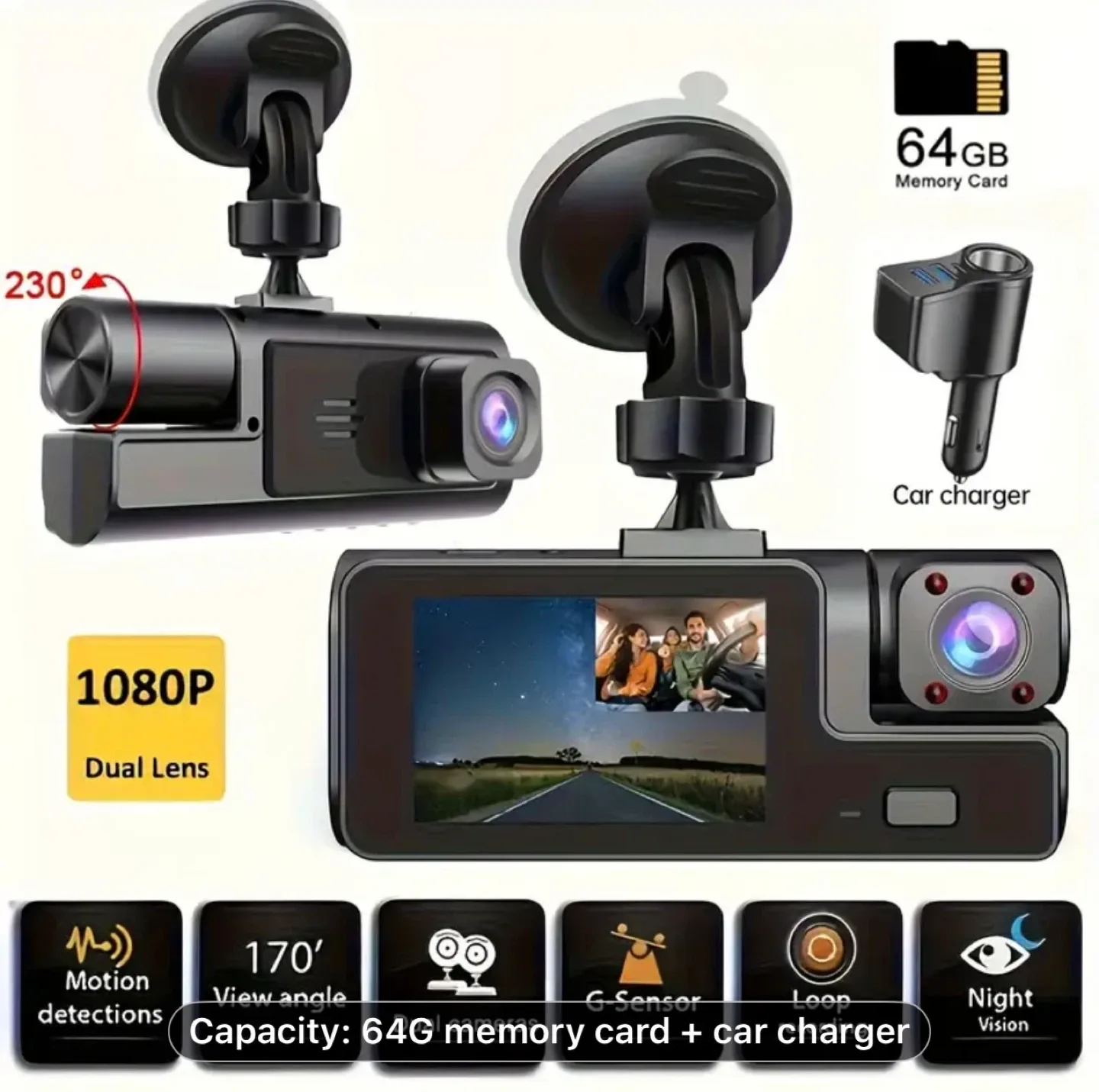 Car Dash Cam with Memory Card Included image indicator(10)