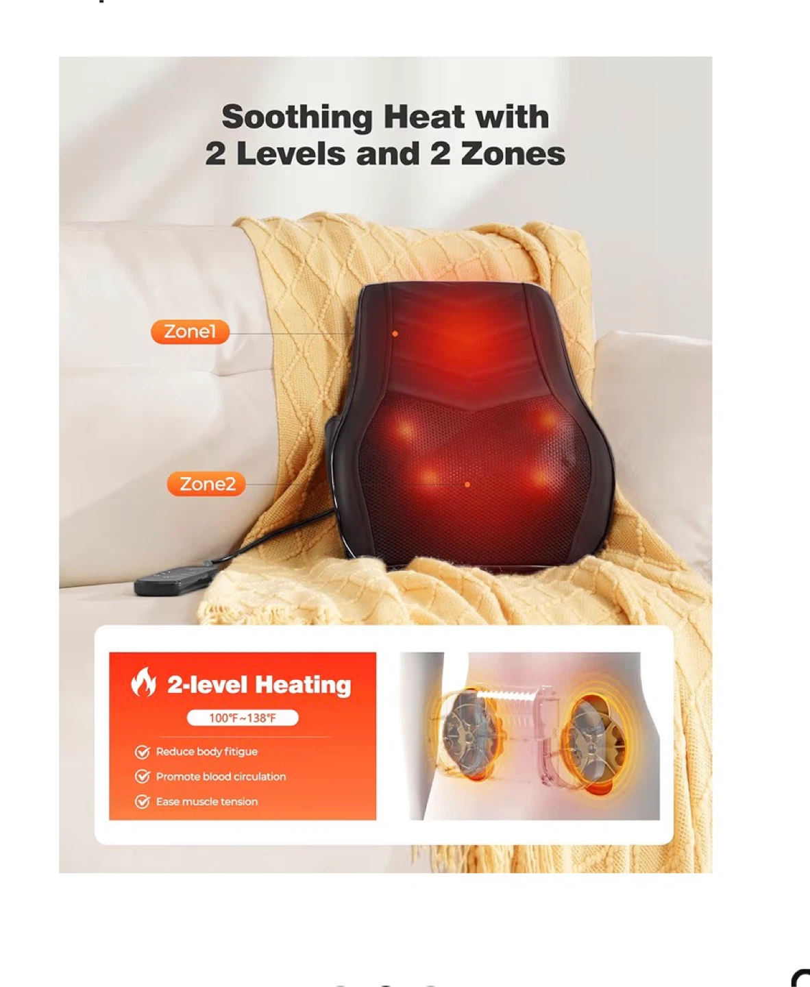 Shiatsu Back Massager with Heat - Like New! - photo 3
